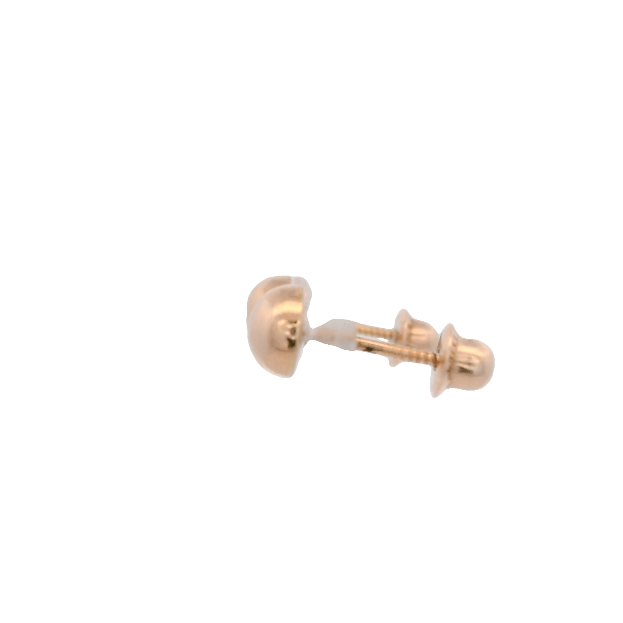 14KR DOME CIRCLE SMOOTH 5MM EARRINGS - C'SANTOS