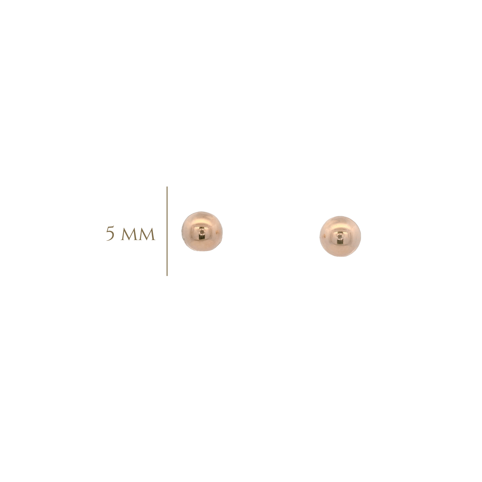 14KR DOME CIRCLE SMOOTH 5MM EARRINGS - C'SANTOS