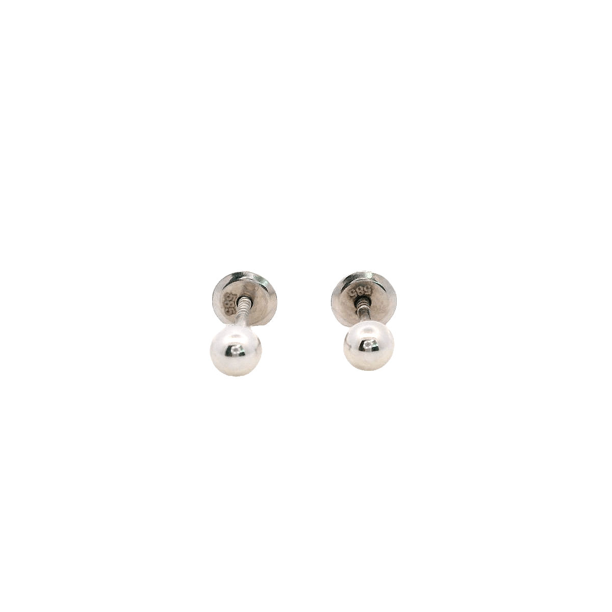 14KW DOME CIRCLE SMOOTH 3MM EARRINGS - C'SANTOS