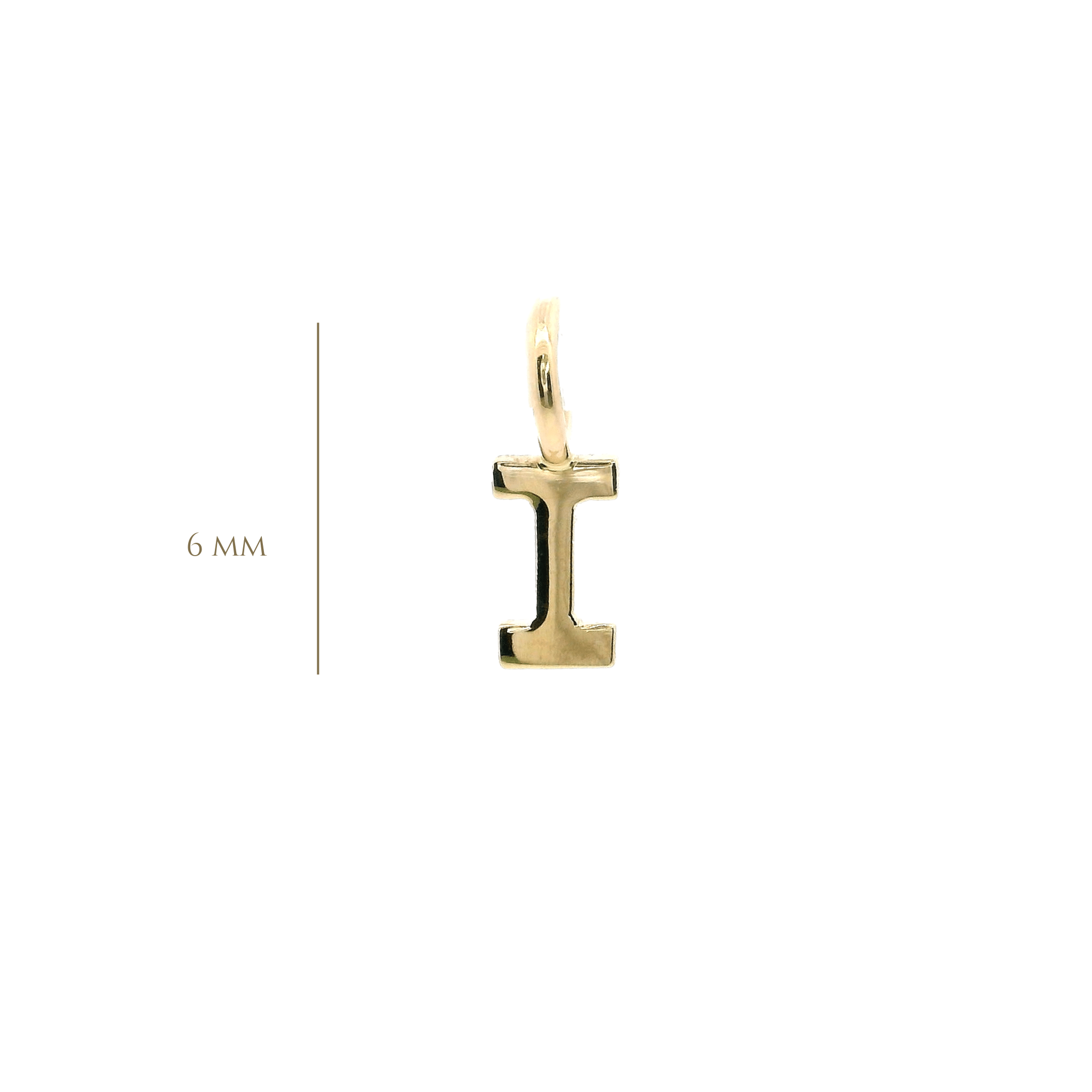 14KY 6MM LETTER I PENDANT - C'SANTOS