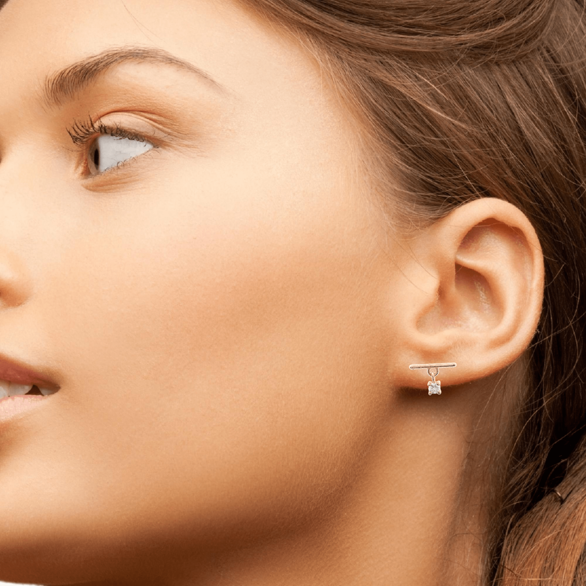 14KY BAR WITH PENDANT PIERCING - C'SANTOS