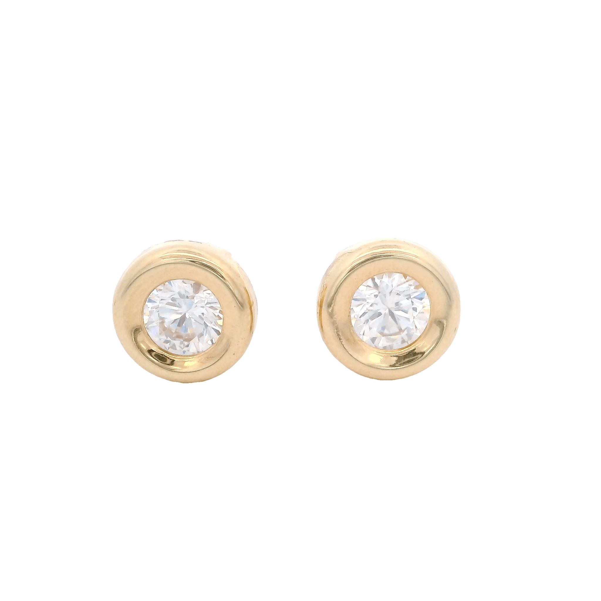 14KY BEZEL ABRIL CZ DIAMANTE EARRINGS - C'SANTOS