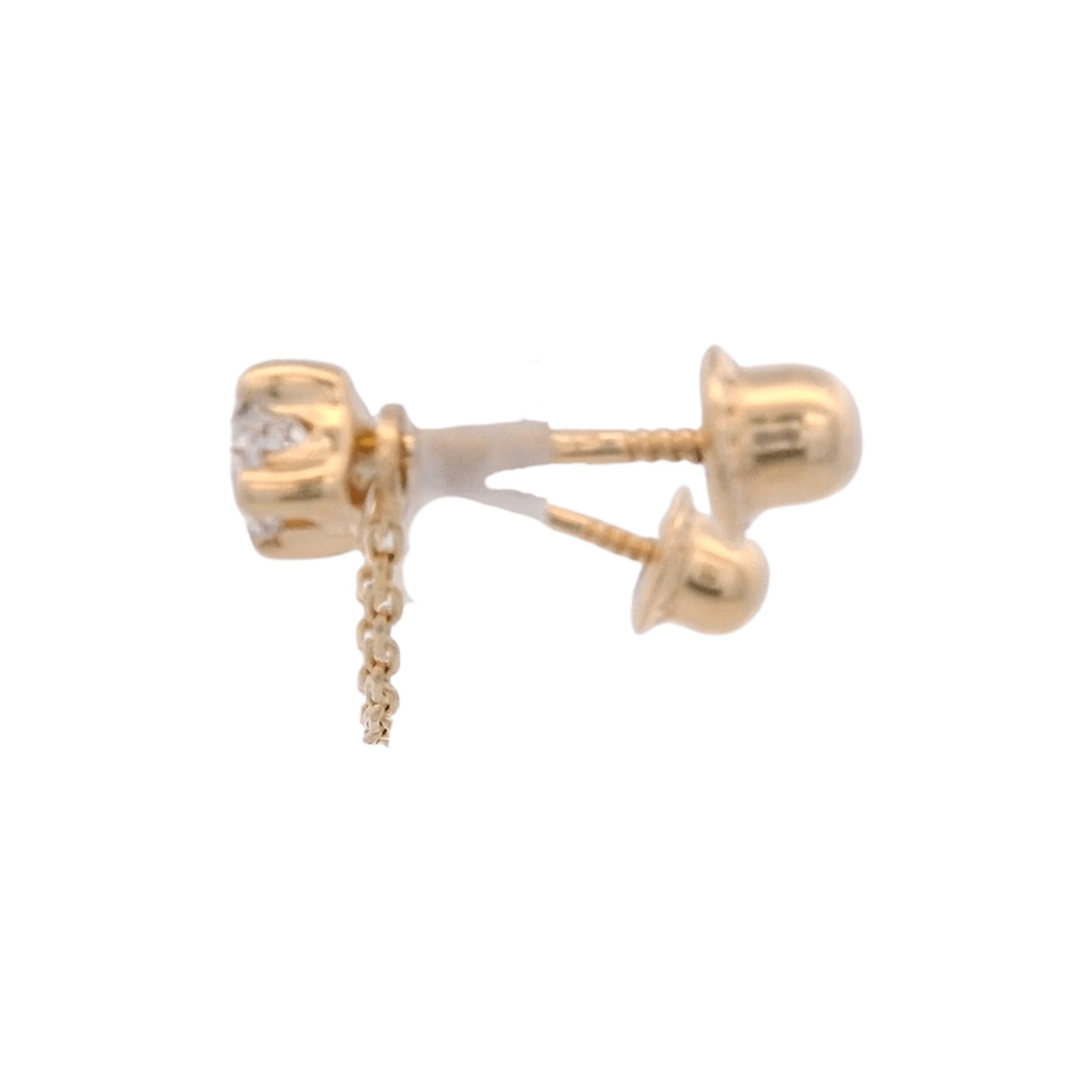 14KY BRISTONE WITH SQUARE CZ PIERCING - C'SANTOS