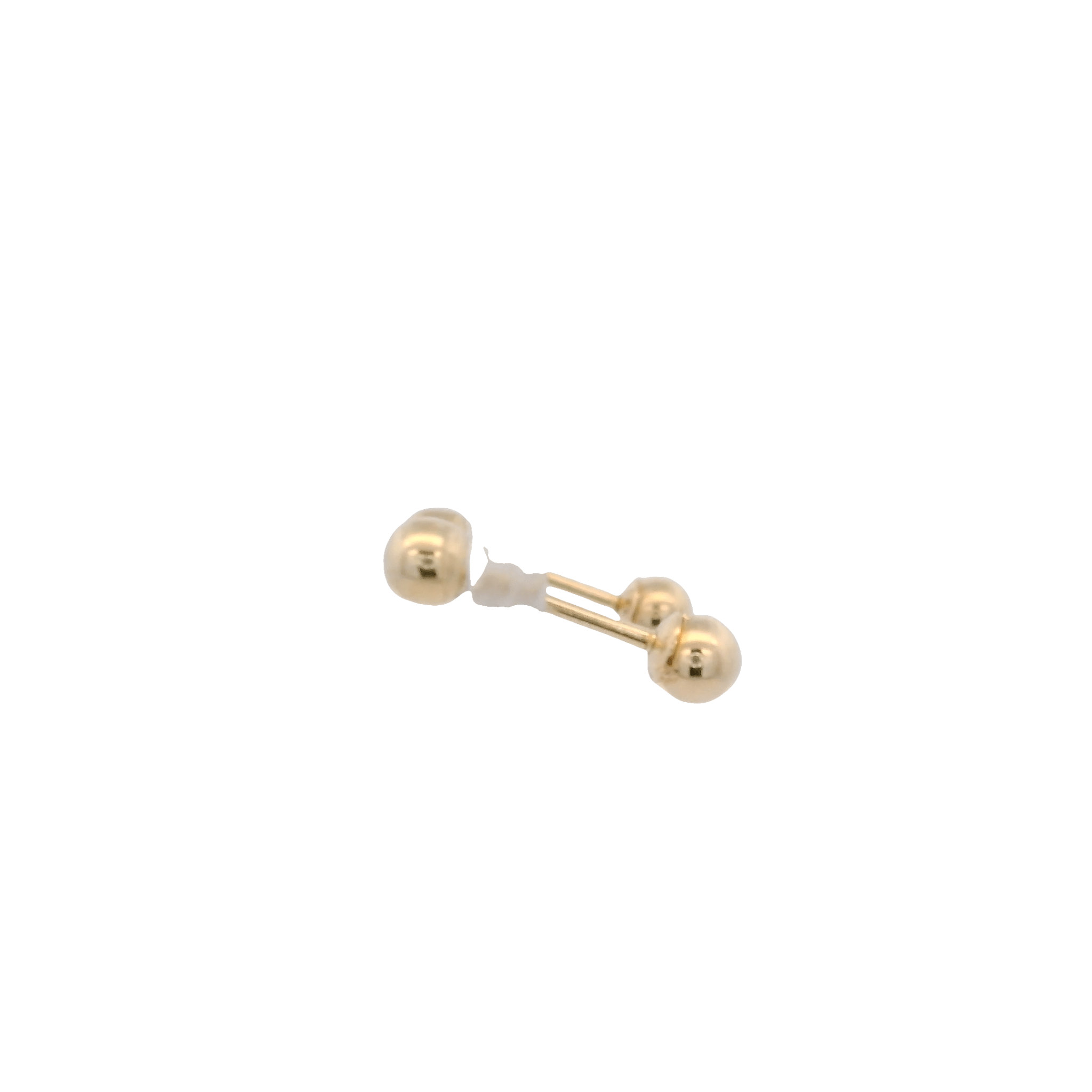 14KY DOUBLE BALL 3MM EARRINGS - C'SANTOS