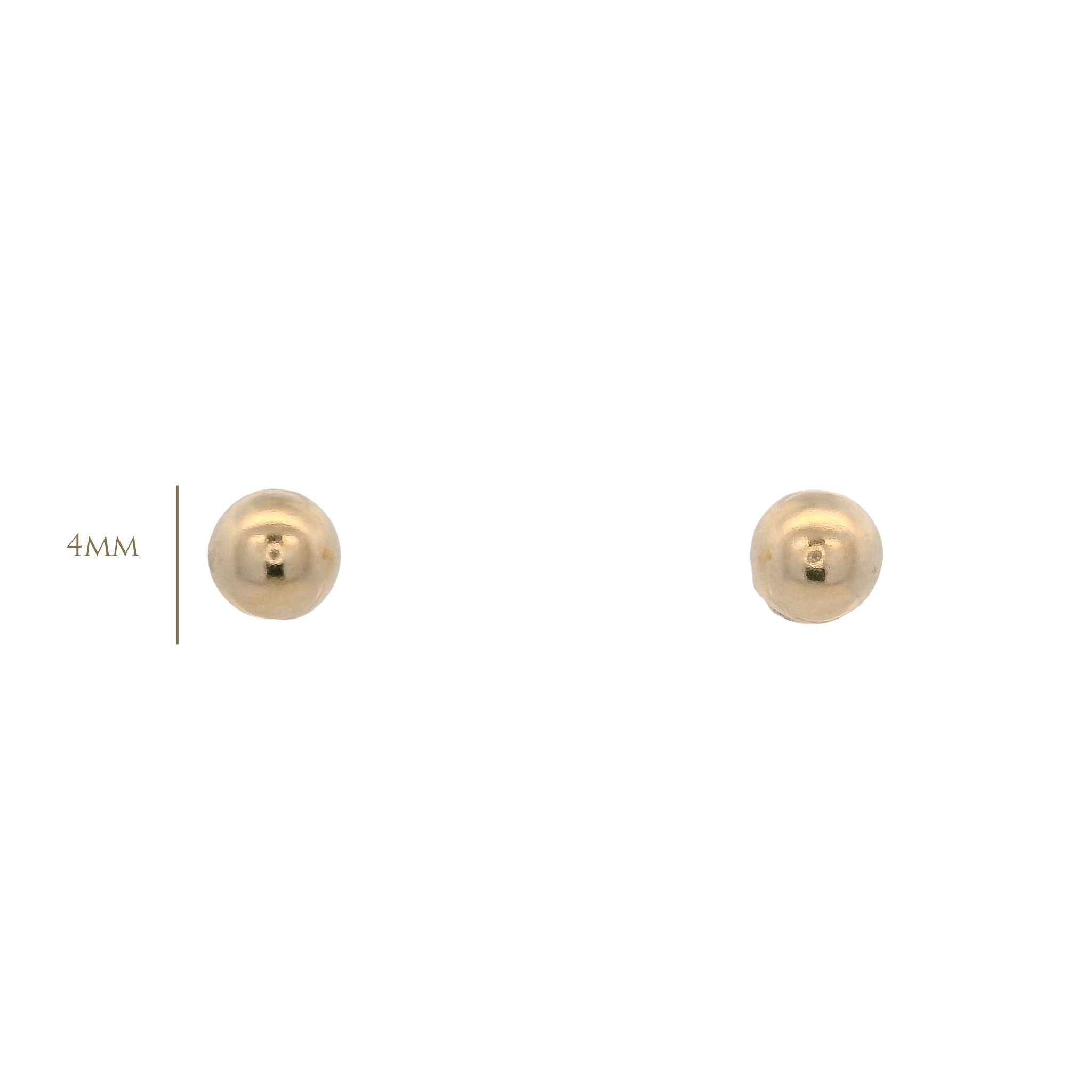 14KY DOUBLE BALL 4MM EARRINGS - C'SANTOS