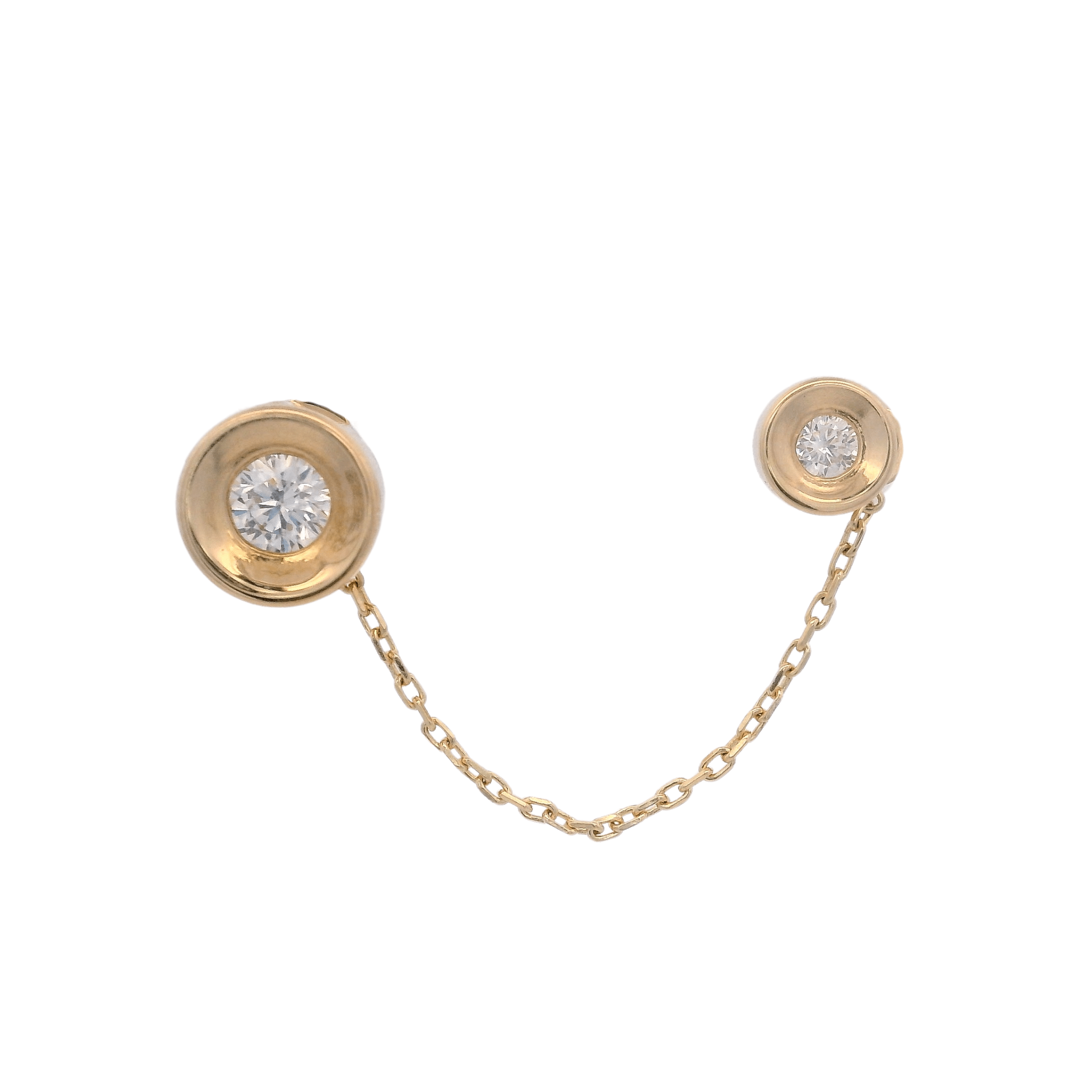 14KY DOUBLE BEZEL BIG WITH MINI BEZEL CHAIN PIERCING - C'SANTOS