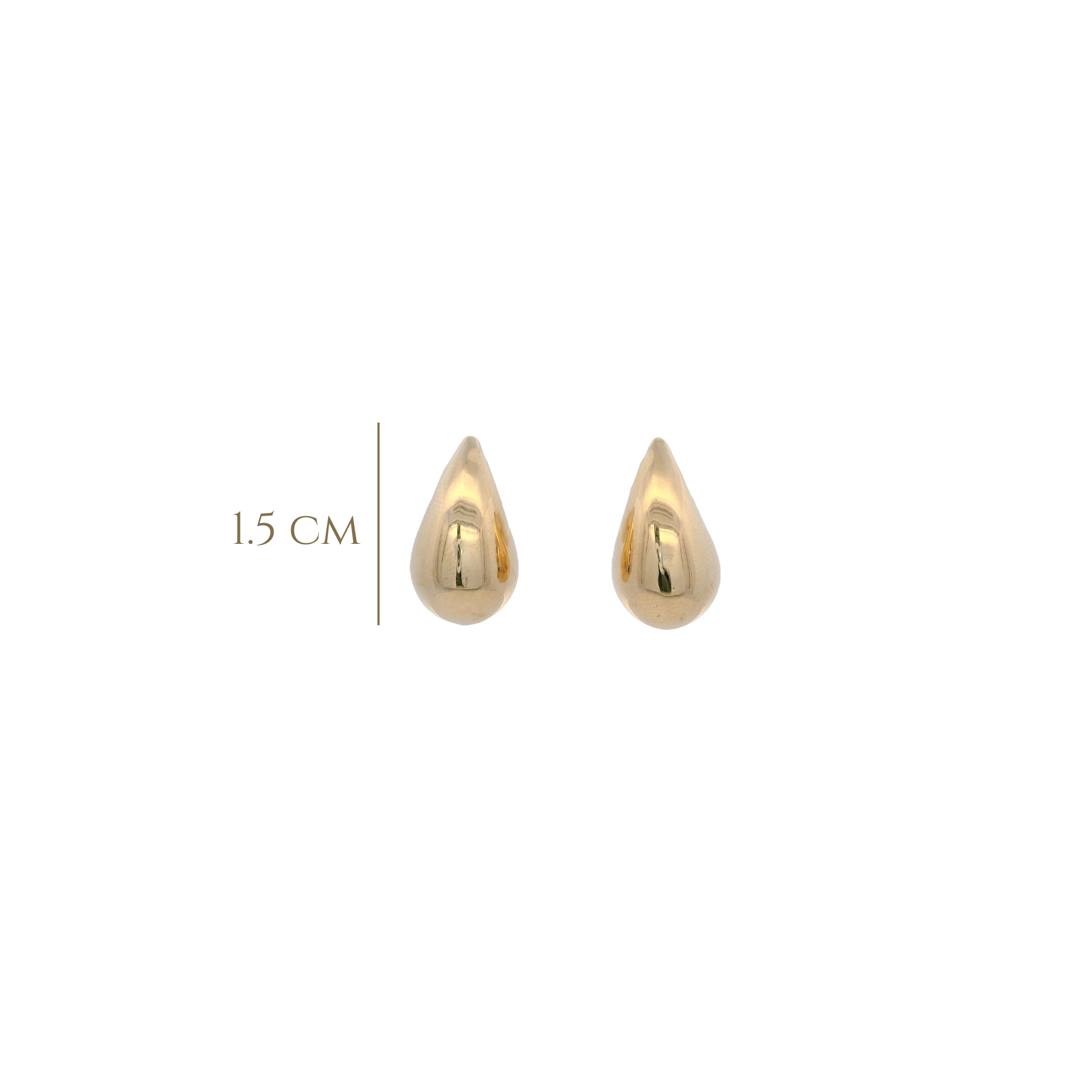 14KY DROP SMOOTH 17MM EARRINGS - C'SANTOS