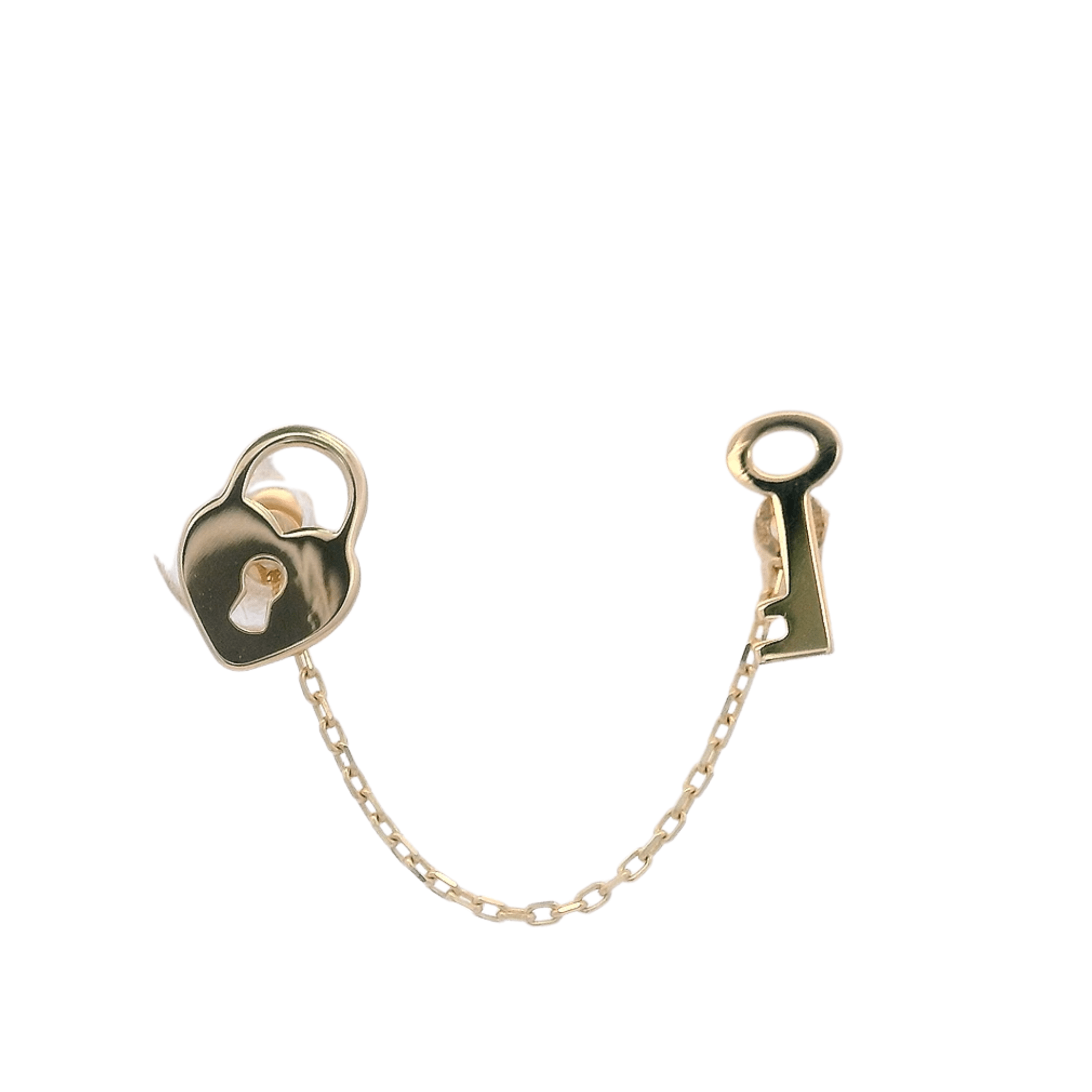 14KY HEART LOCK AND KEY PIERCING - C'SANTOS