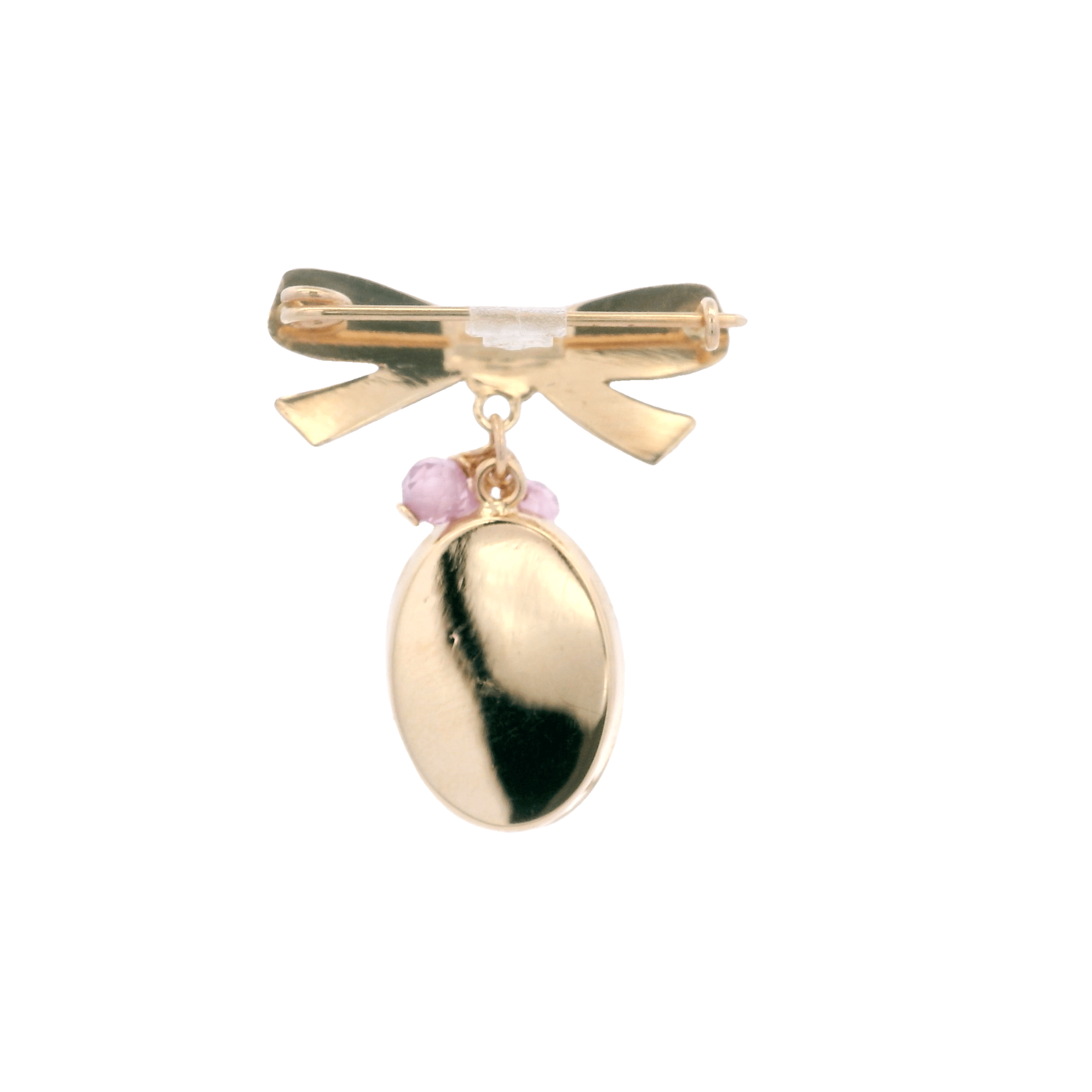 14KY HOOK MIRACULOS VIRGIN WITH RIBBON ENAMEL PINK PIN - C'SANTOS