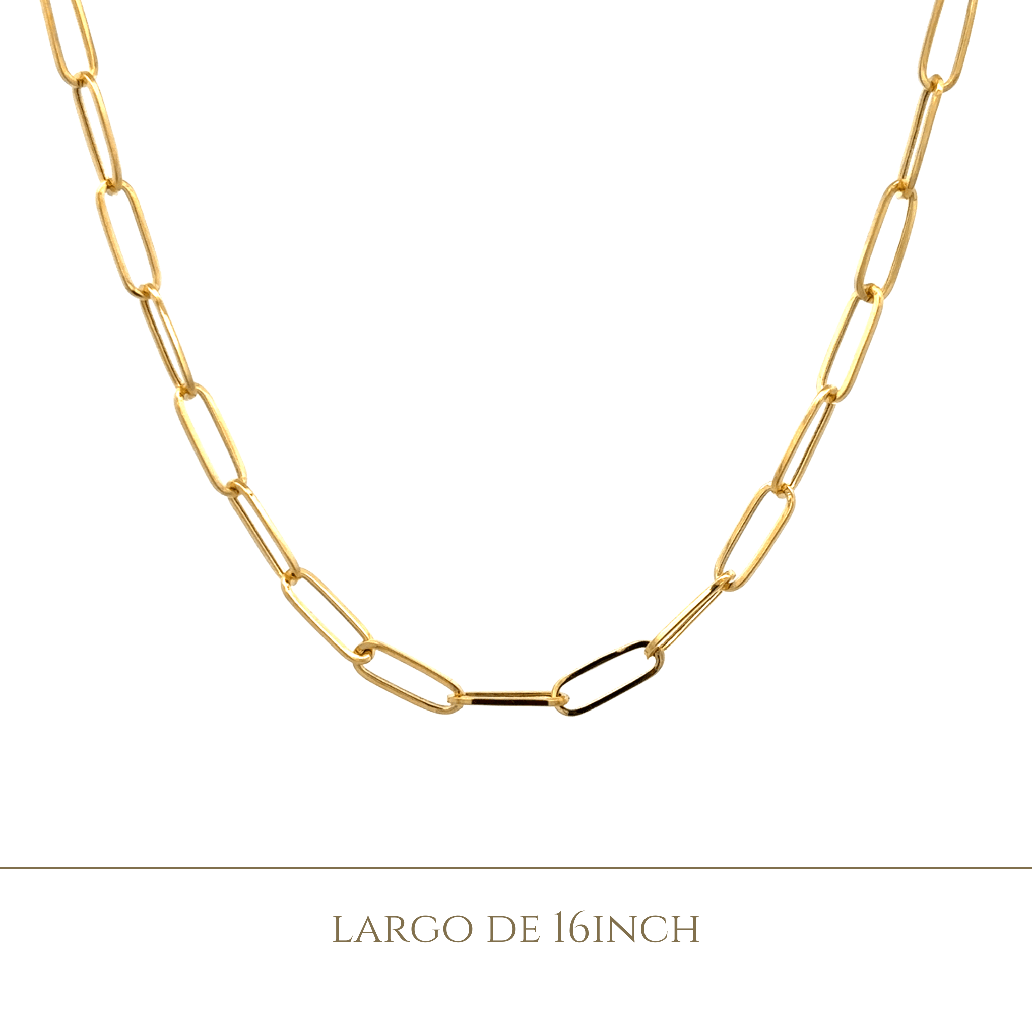 14KY MEDIUM PAPER CLIP 16 INCH CHAIN - C'SANTOS