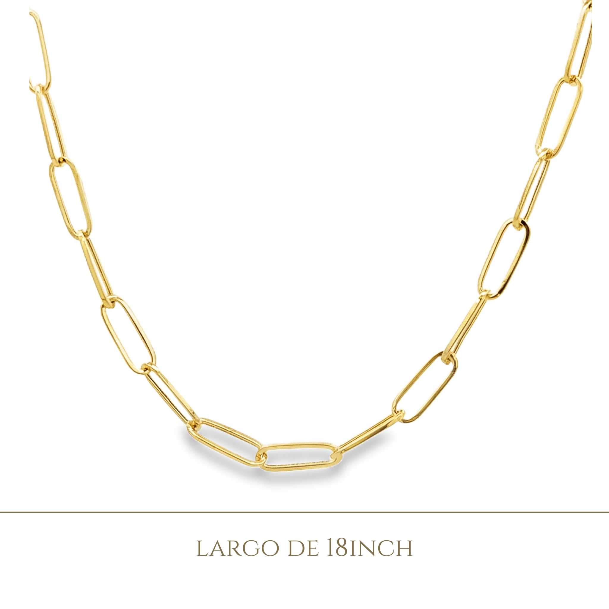 14KY MEDIUM PAPER CLIP 18 INCH CHAIN - C'SANTOS