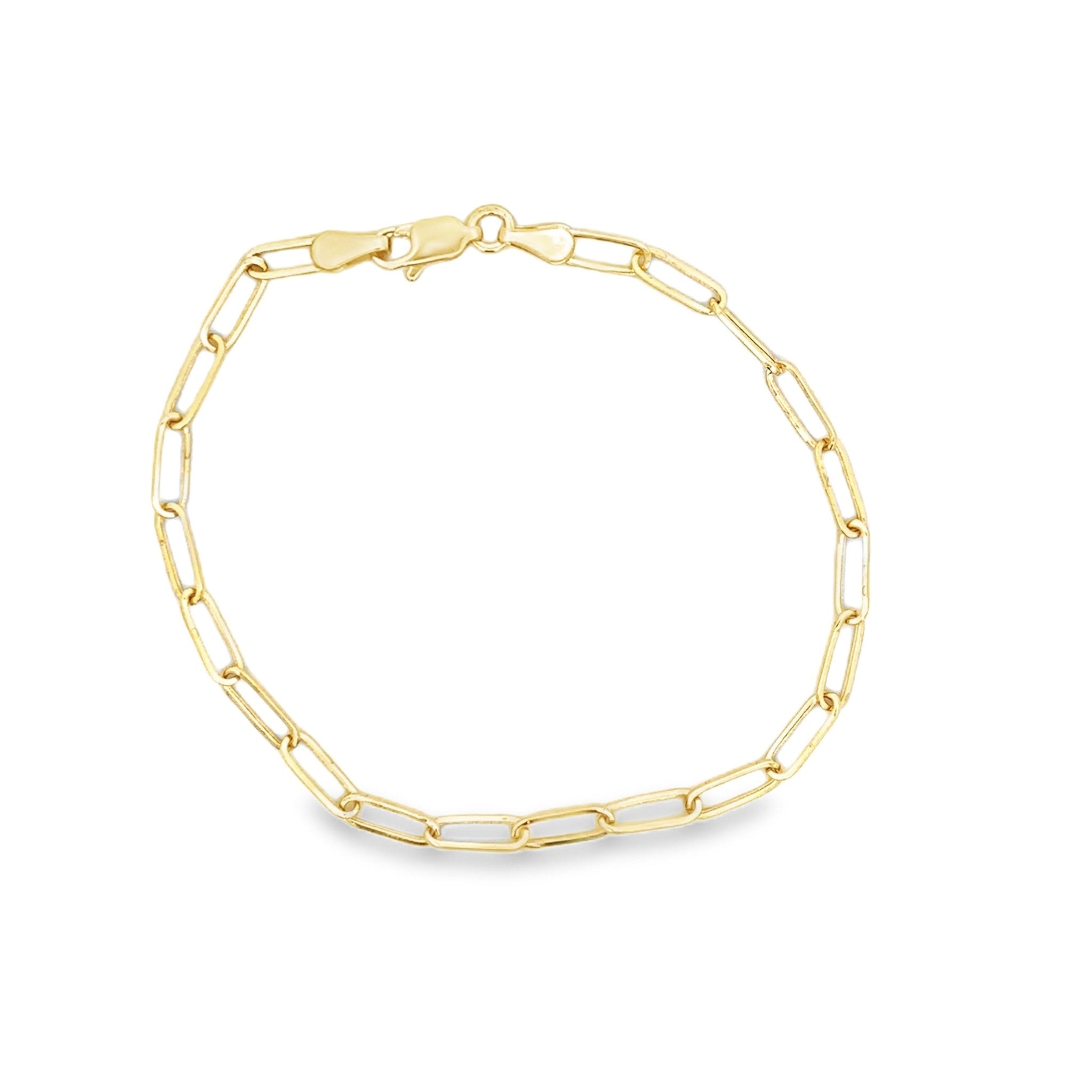 14KY MEDIUM PAPER CLIP 7.5 INCH BRACELET - C'SANTOS