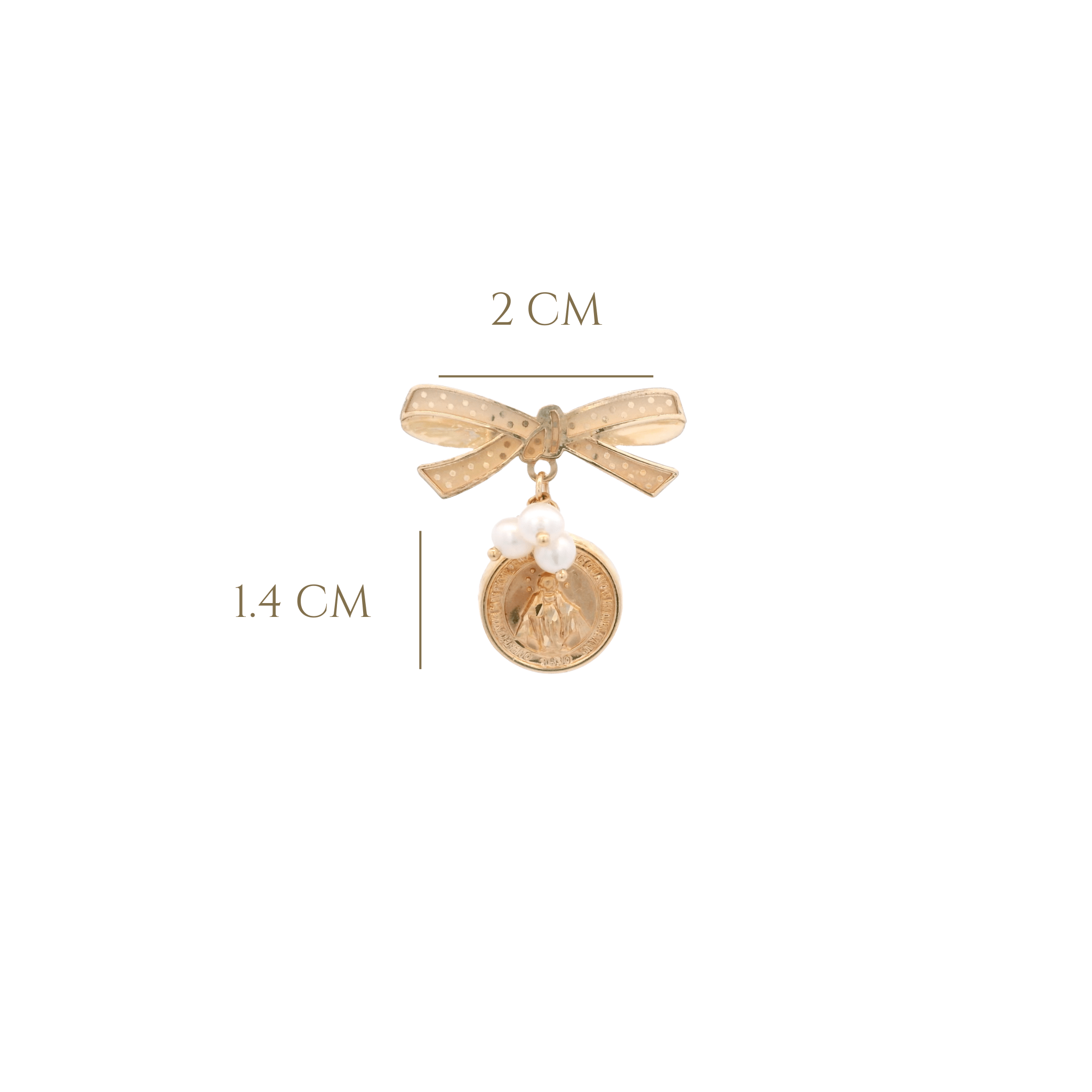 14KY MIRACULOS VIRGIN WITH RIBBON AND PERL PIN - C'SANTOS