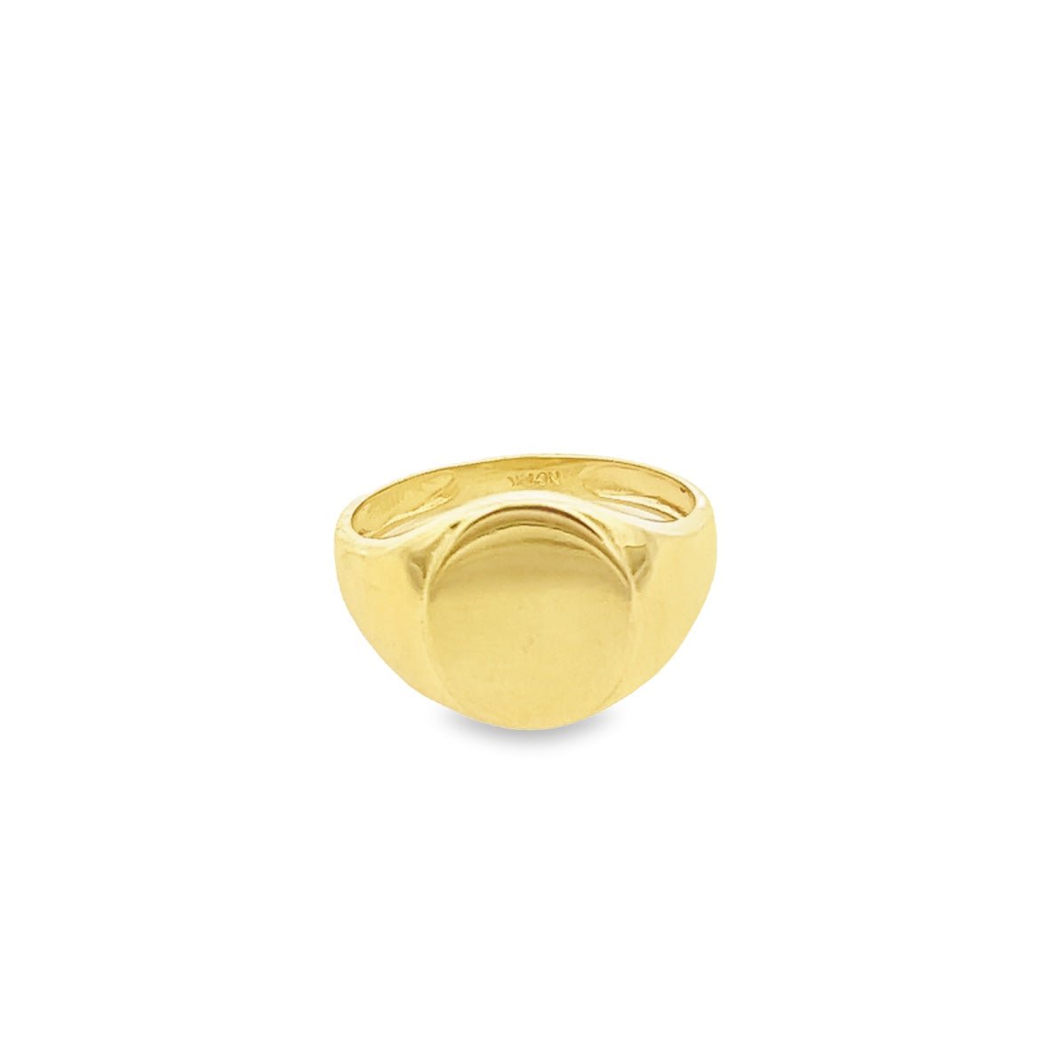 14KY RING WITH PLAIN OVAL PLAQUE T.9.5 - C'SANTOS