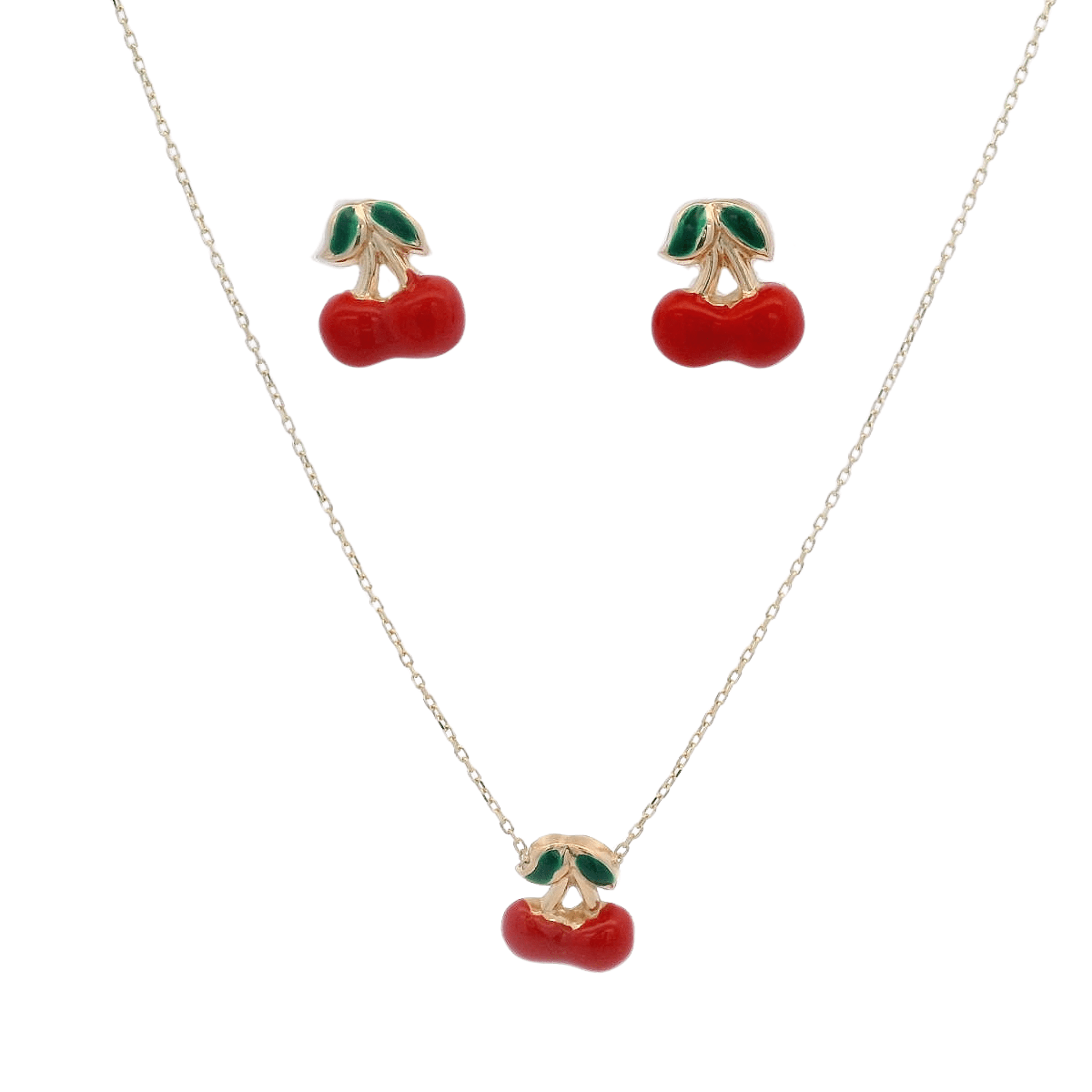 14KY SMALL CHERRIES SET - C'SANTOS