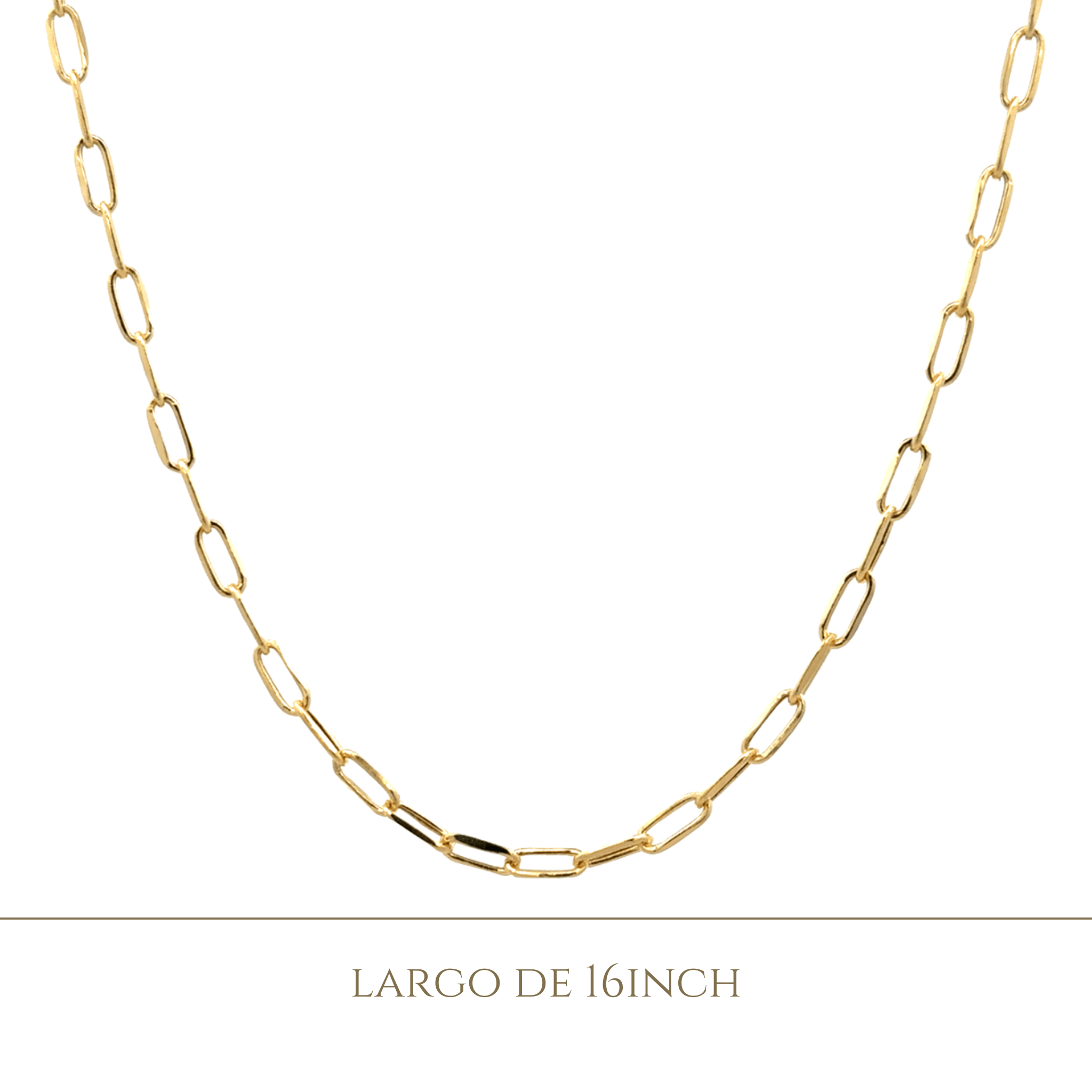 14KY SMALL PAPER CLIP 16 INCH CHAIN - C'SANTOS