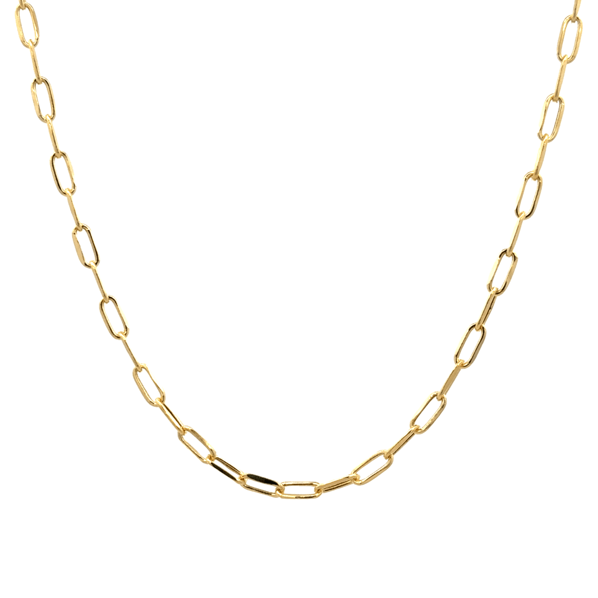 14KY SMALL PAPER CLIP 16 INCH CHAIN - C'SANTOS