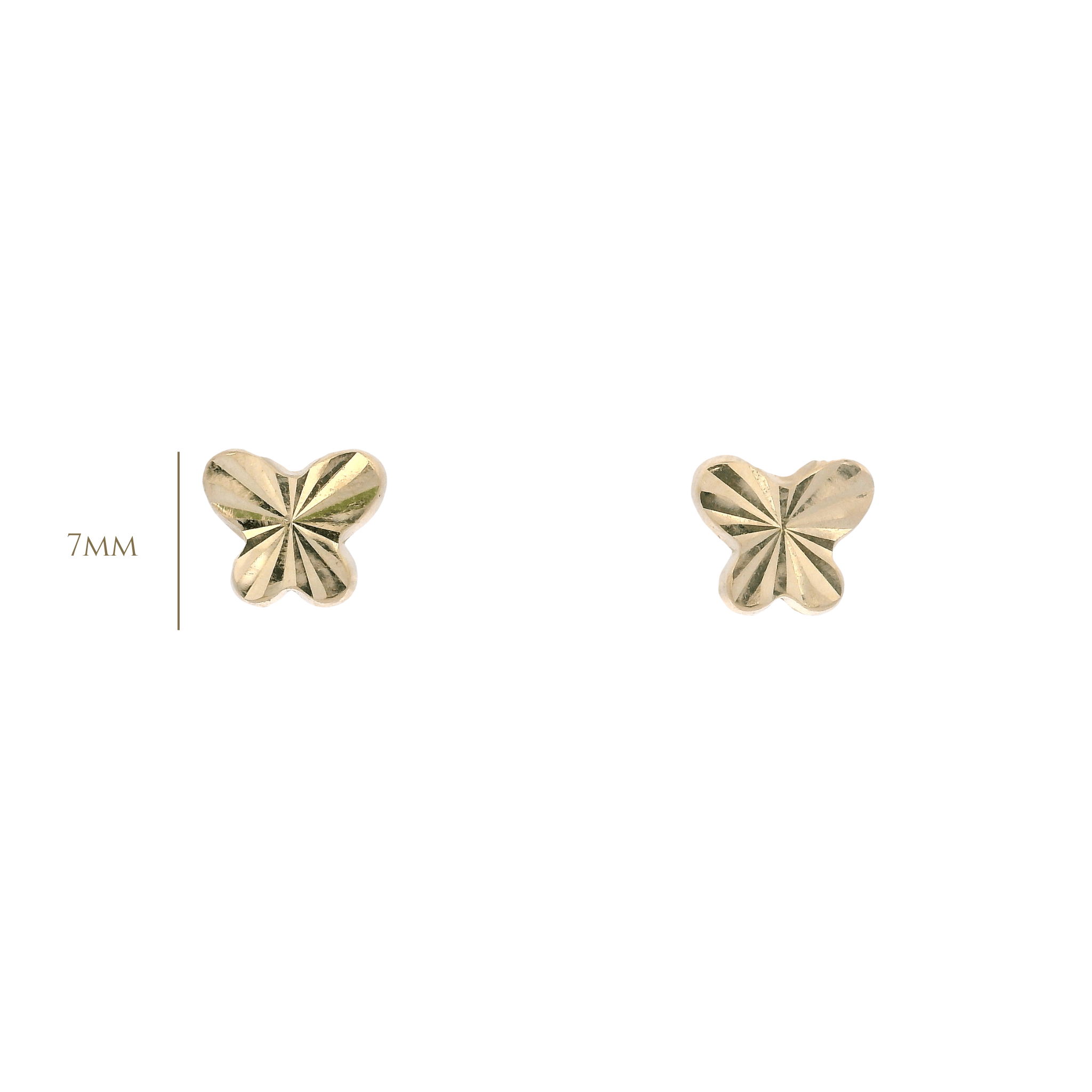 14KY TEXTURE BASIC BUTTERFLY EARRINGS - C'SANTOS