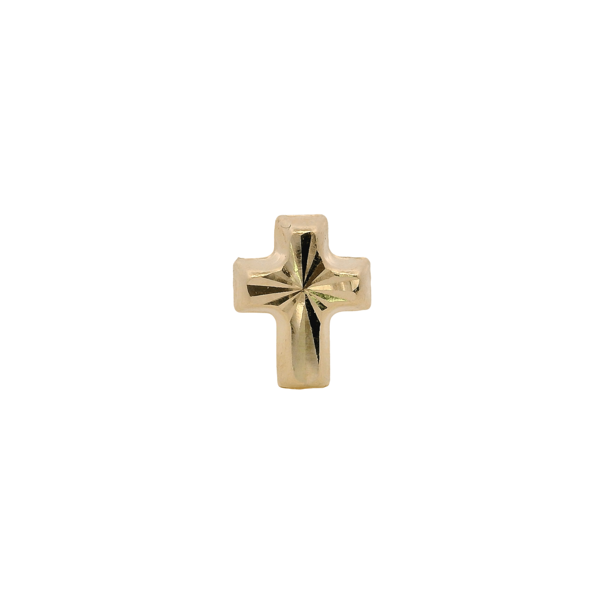 14KY TEXTURE BASIC CROSS PIERCING - C'SANTOS