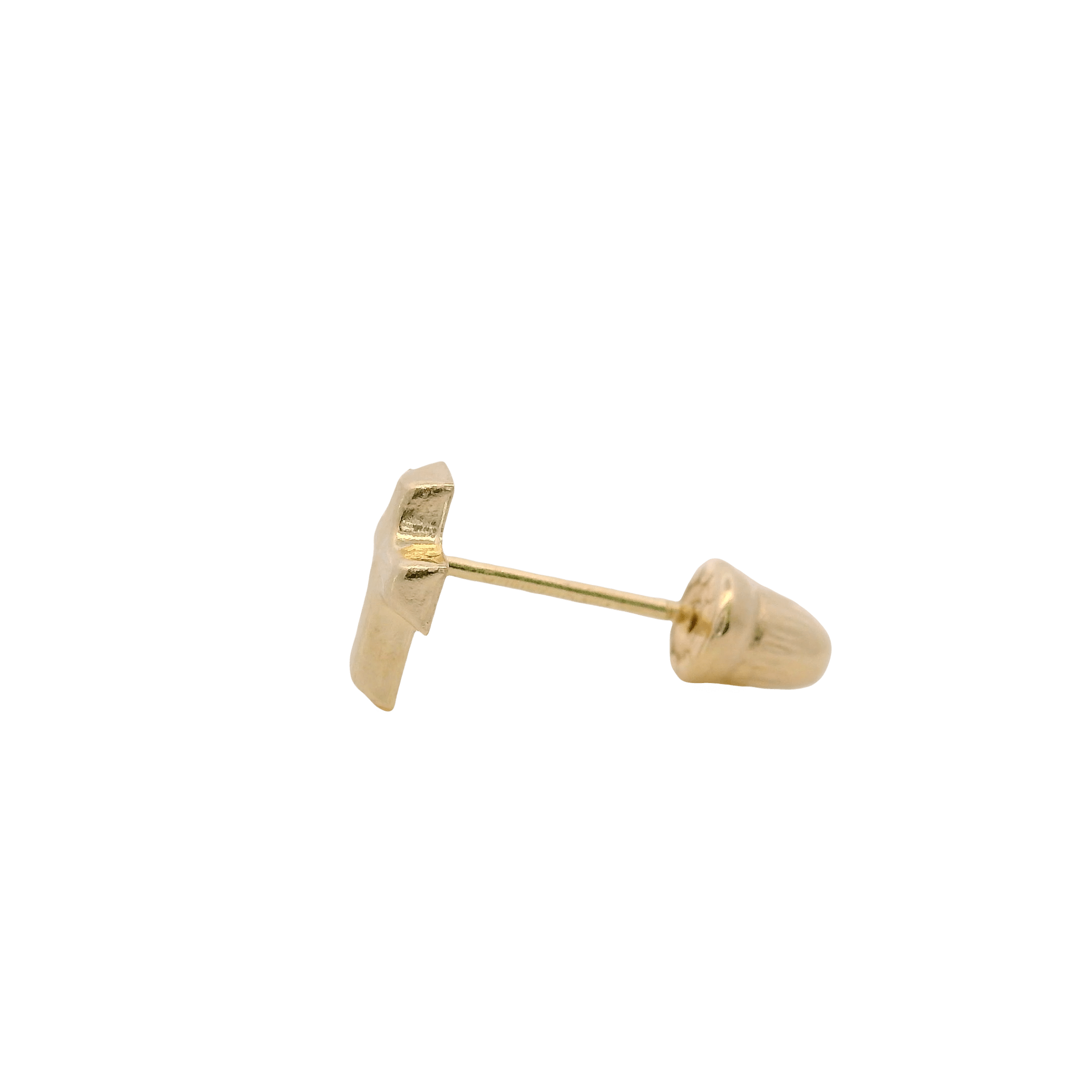 14KY TEXTURE BASIC CROSS PIERCING - C'SANTOS