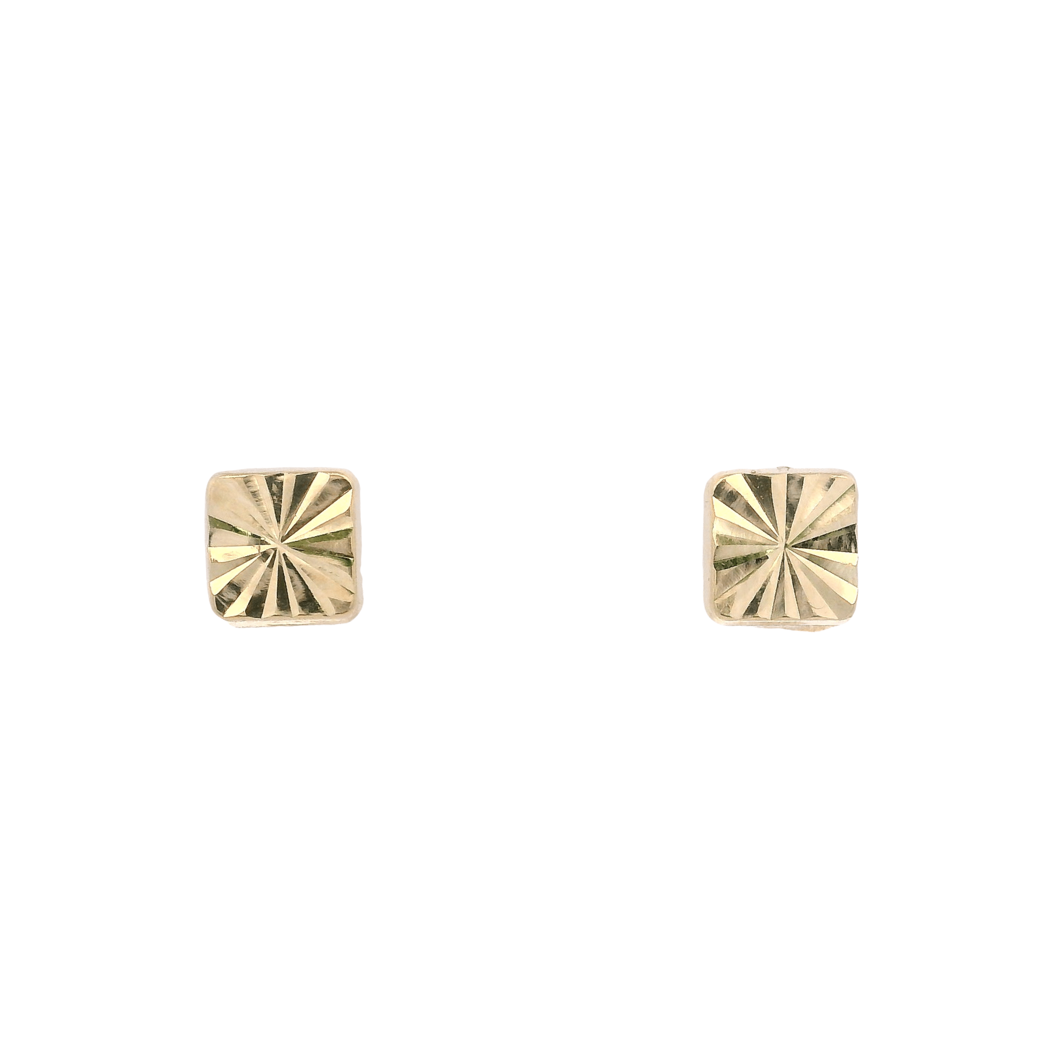 14KY TEXTURE BASIC SQUARE EARRINGS - C'SANTOS