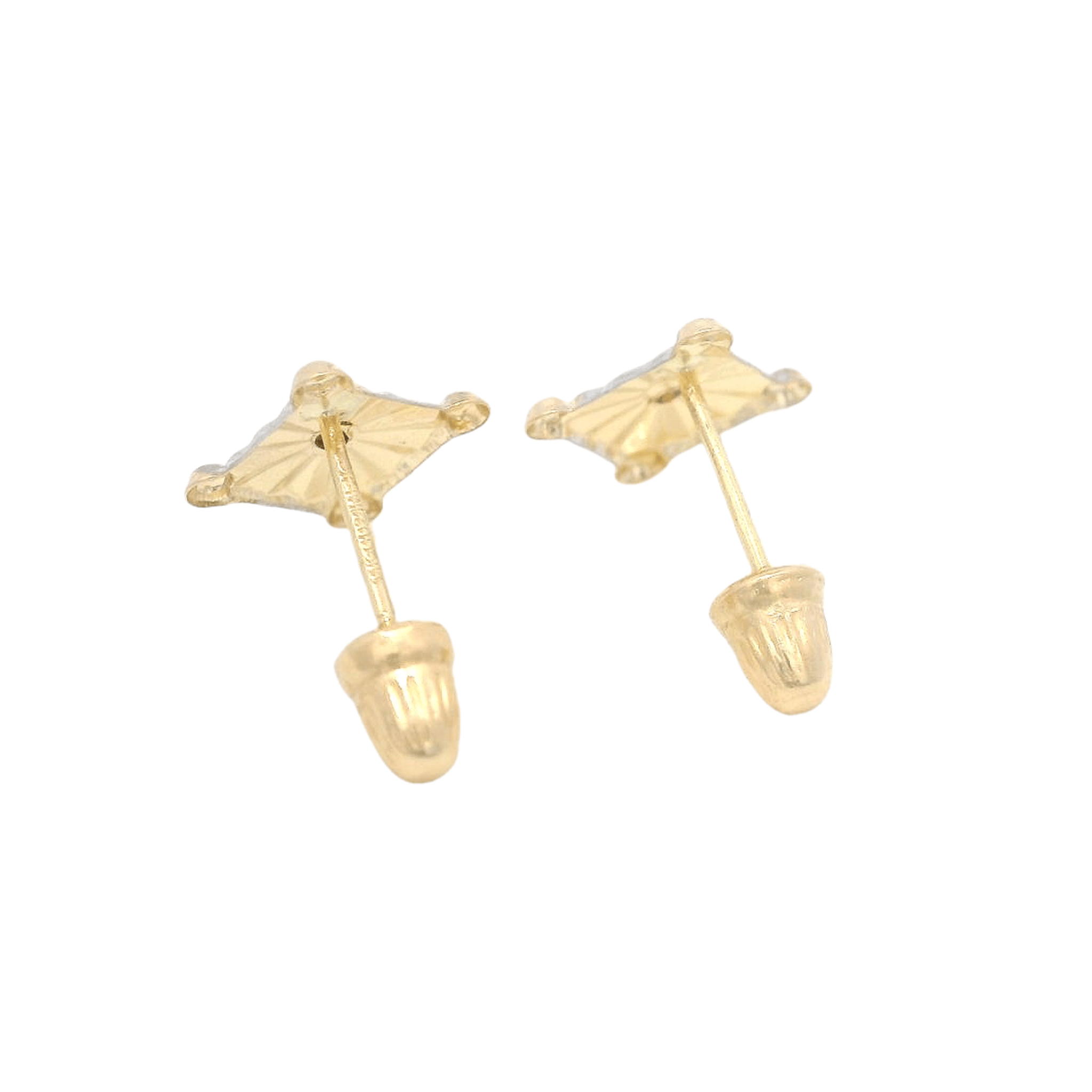 14KYW TEXTURE SQUARE EARRINGS - C'SANTOS