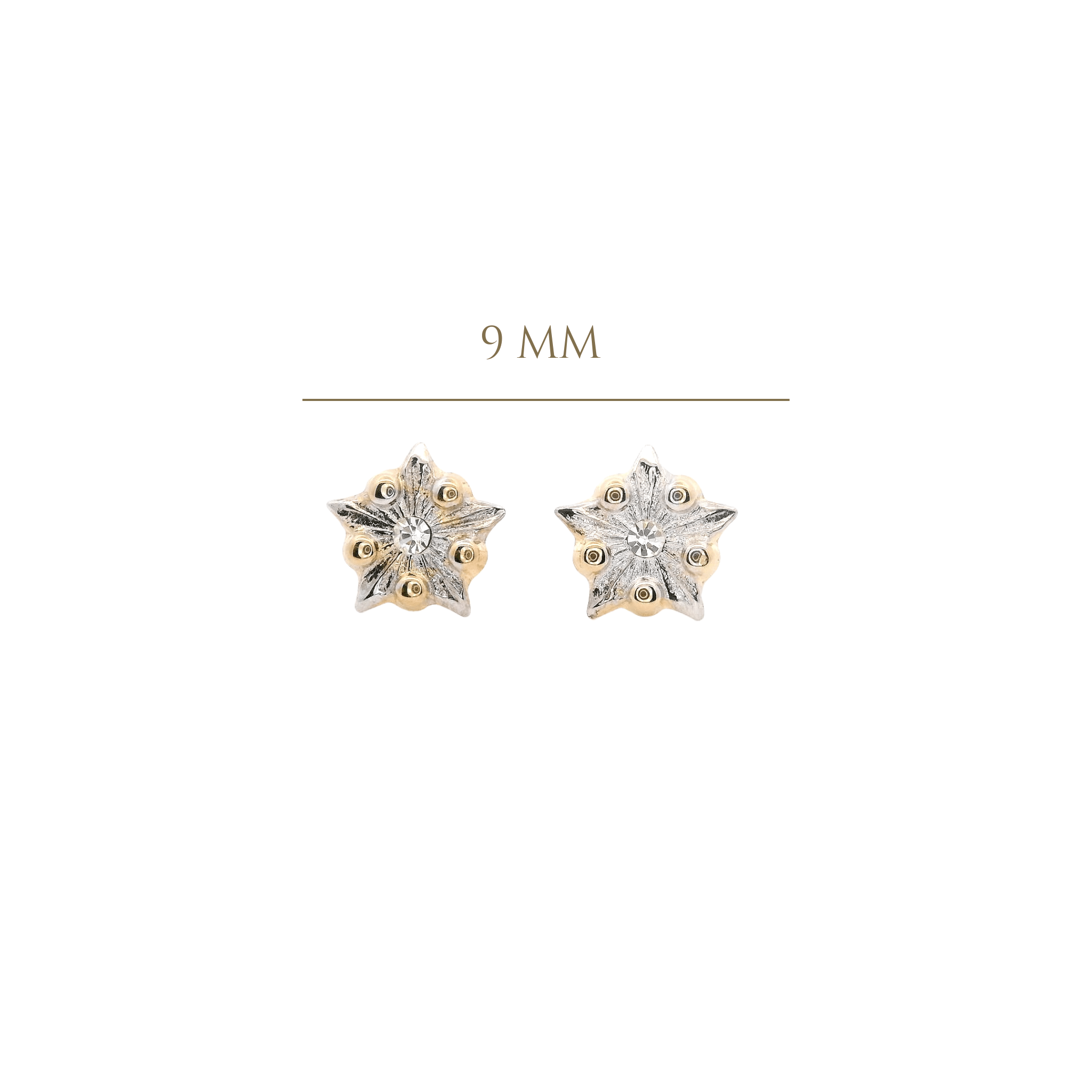 14KYW TEXTURE STAR EARRINGS - C'SANTOS