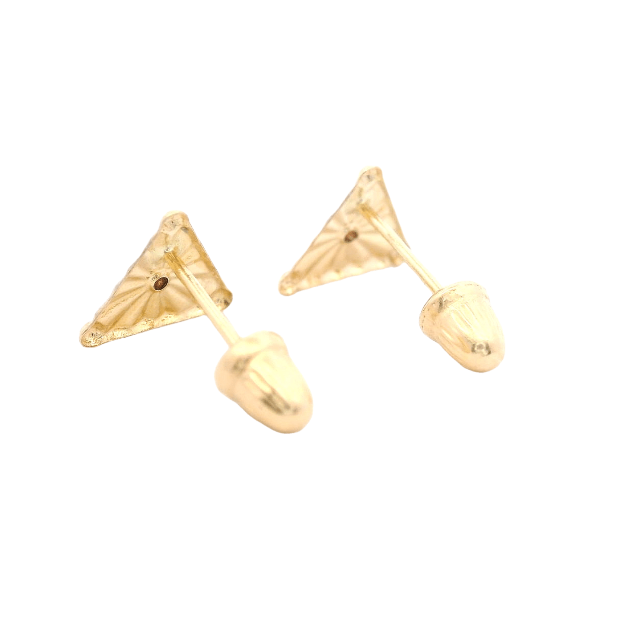 14KYW TEXTURE TRIANGLE EARRINGS - C'SANTOS
