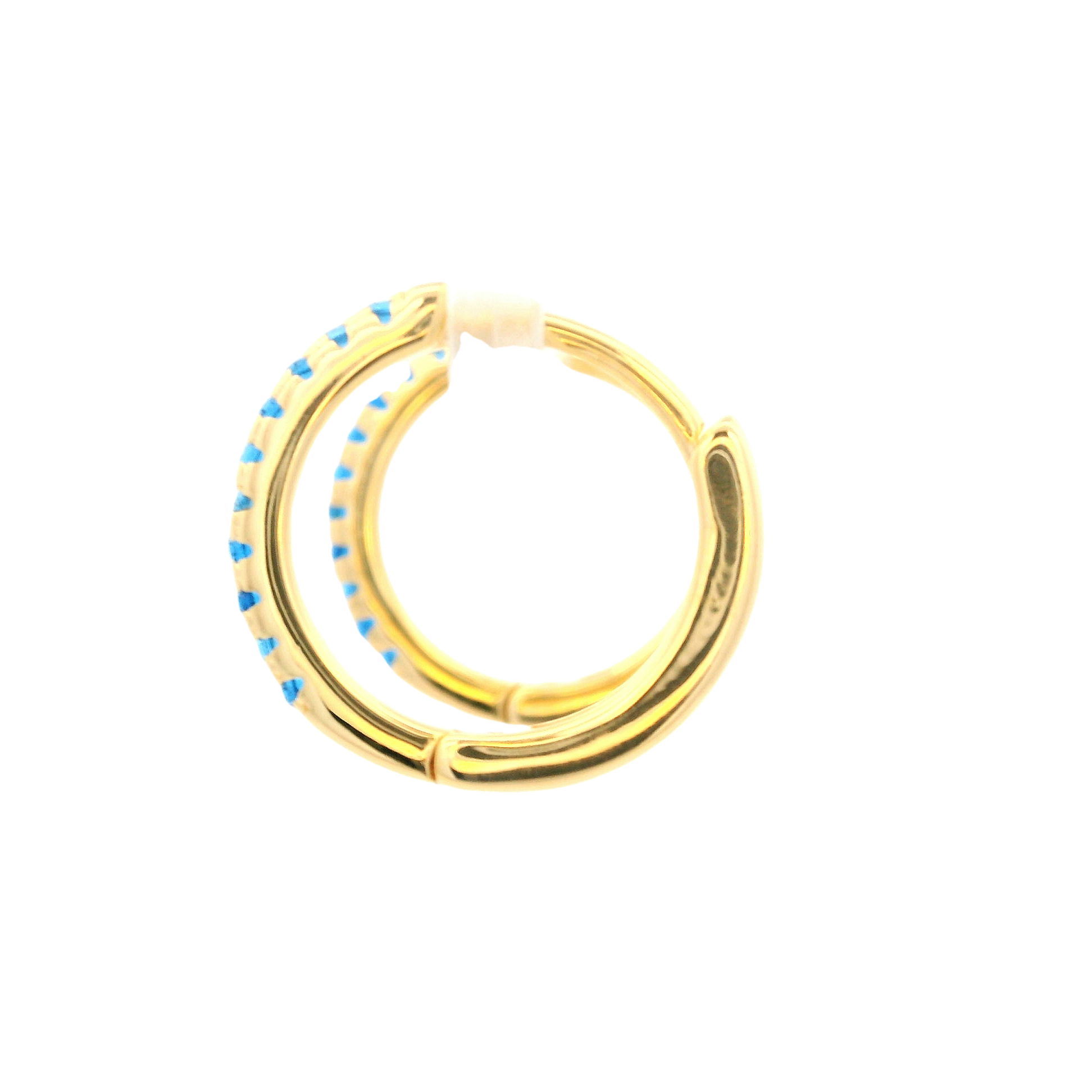 925GD SEMI INFINITY BLUE CZ HUGGIES