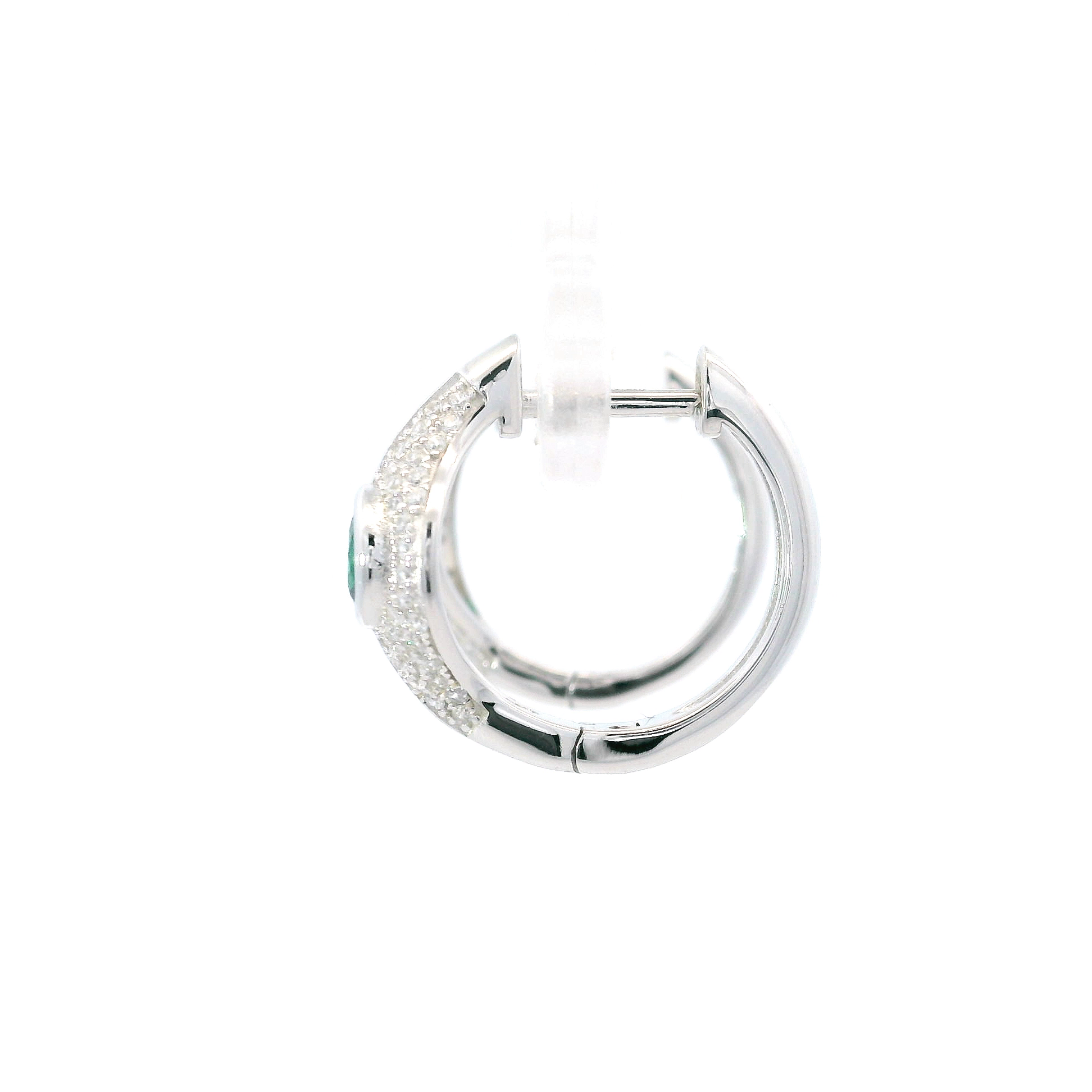 925SS ROUND SPINEL GREEN CZ EARRINGS