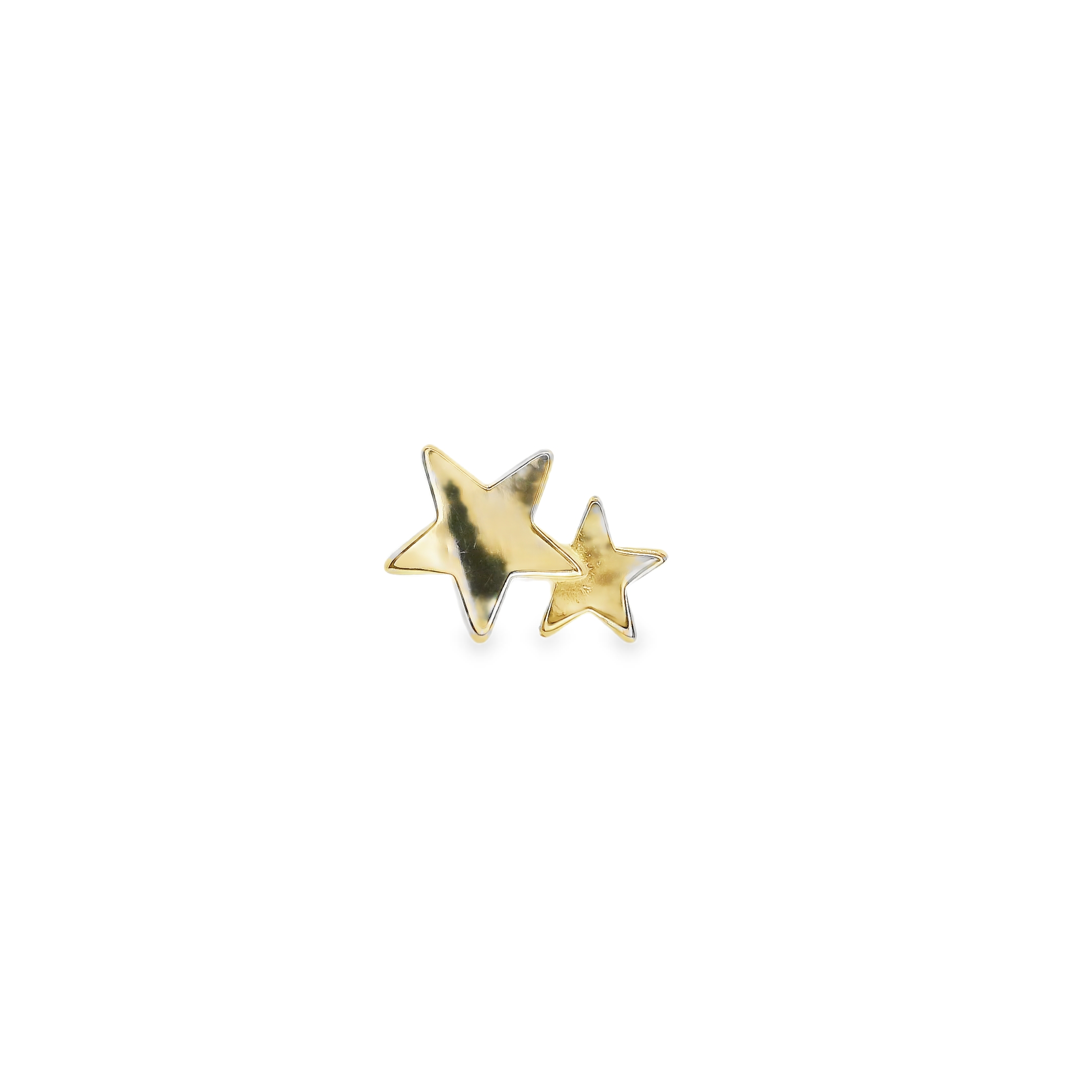 PIERCING TWO STARS IN 14KT YELLOW GOLD