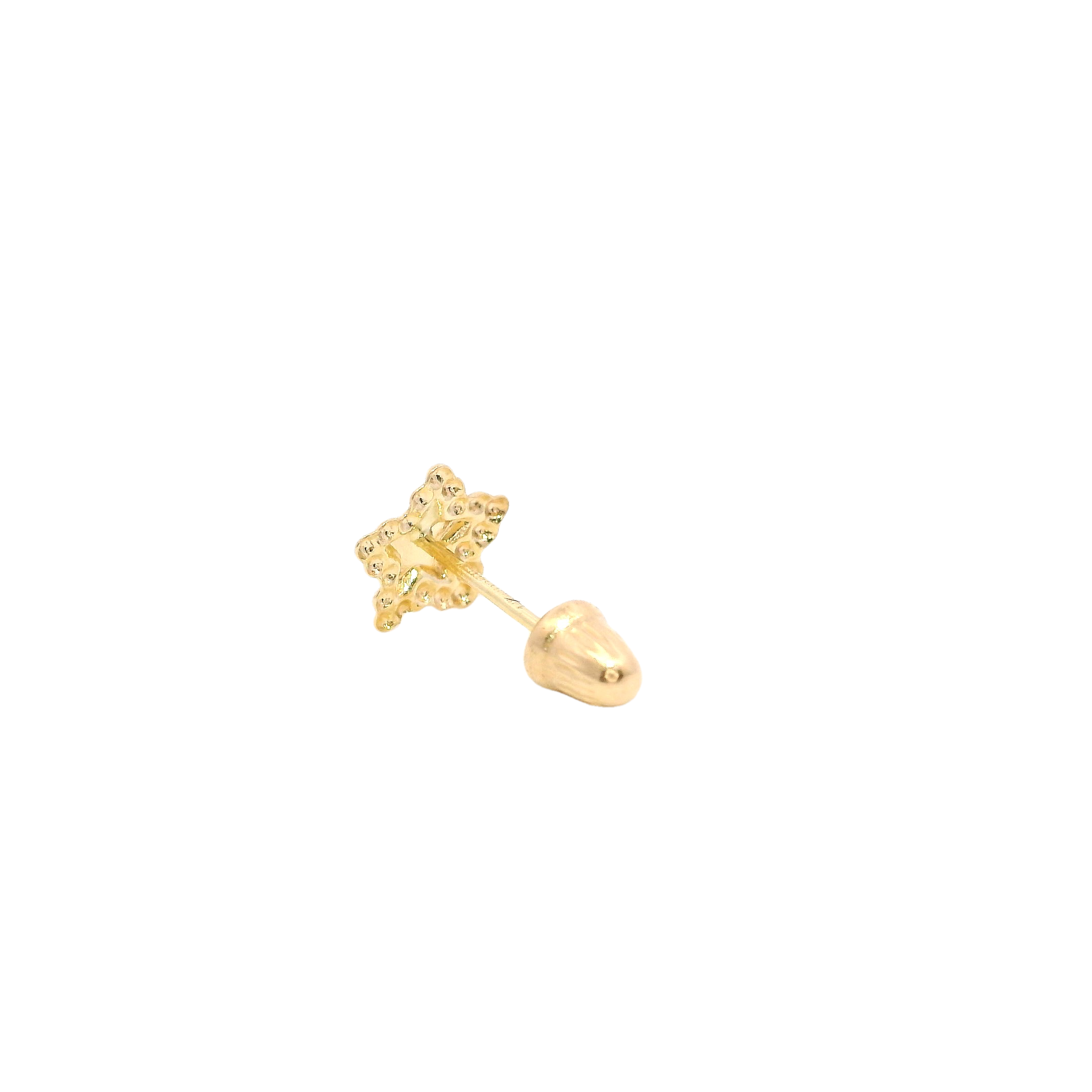 PIERCING STAR BALLS WITH CENTER IN 14KT YELLOW GOLD
