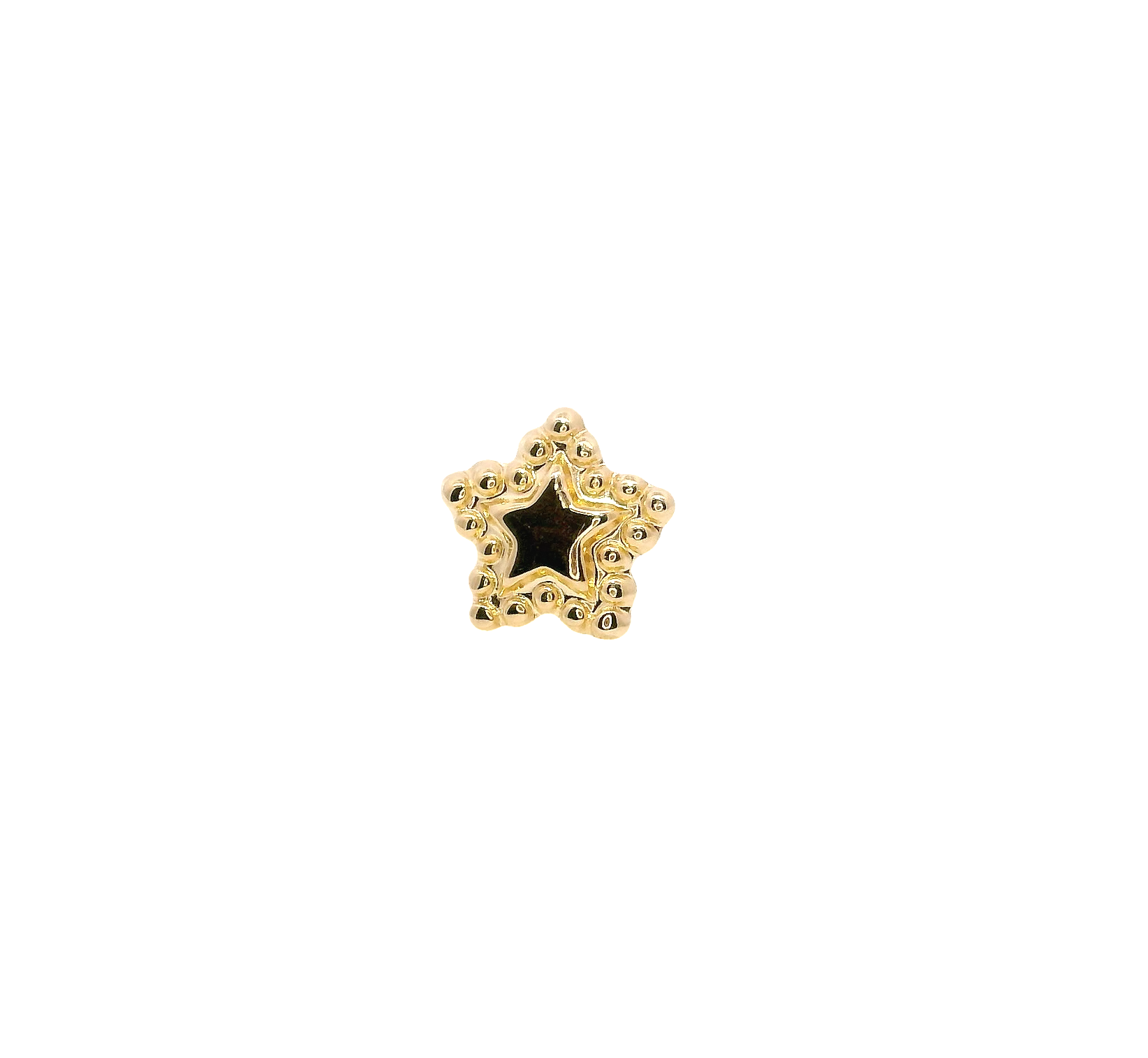 PIERCING STAR BALLS WITH CENTER IN 14KT YELLOW GOLD
