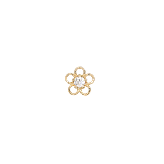 PIERCING FLOWER PETALS DOWNWARDS IN 14KT YELLOW GOLD