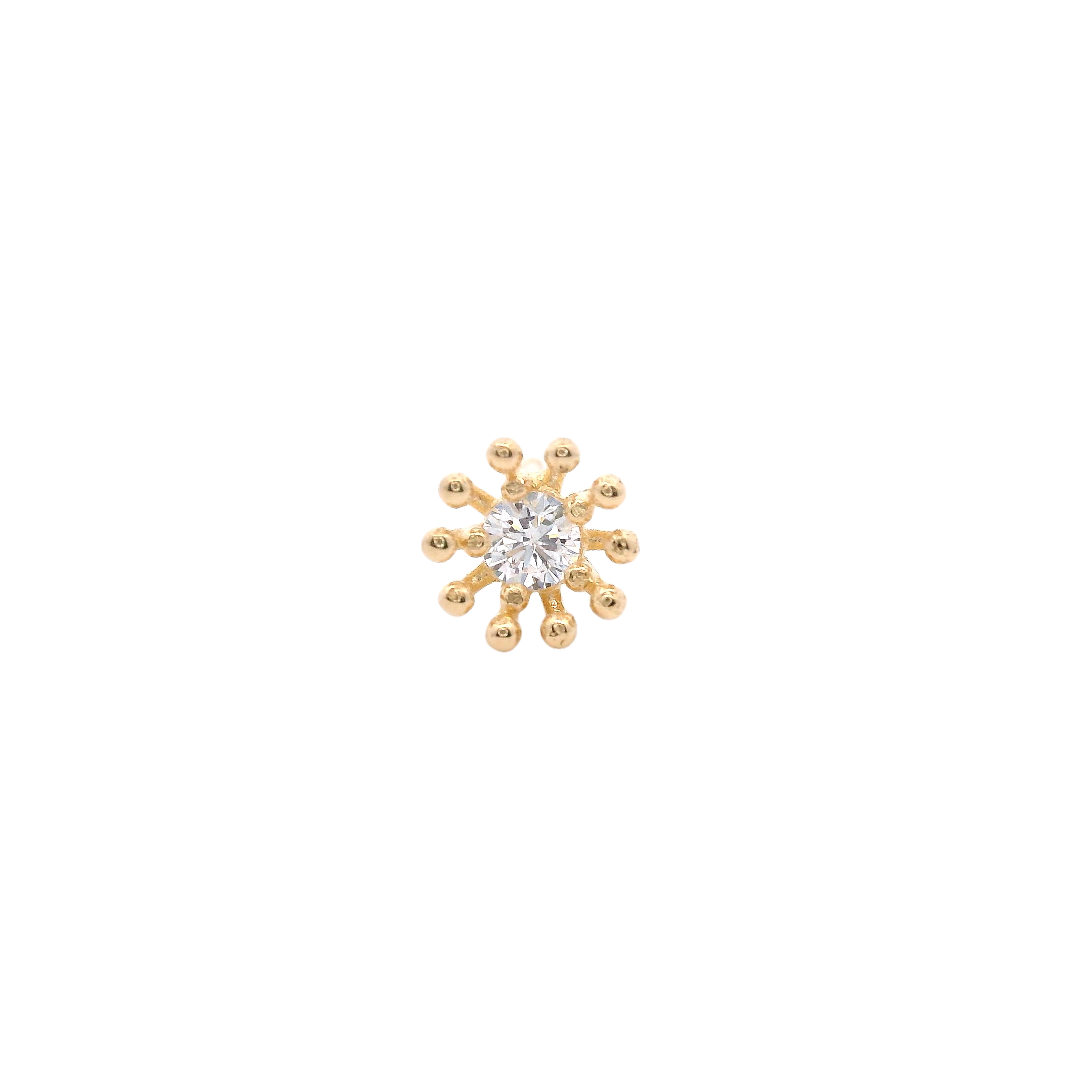 PIERCING WITH CRYSTAL IN 14K YELLOW GOLD