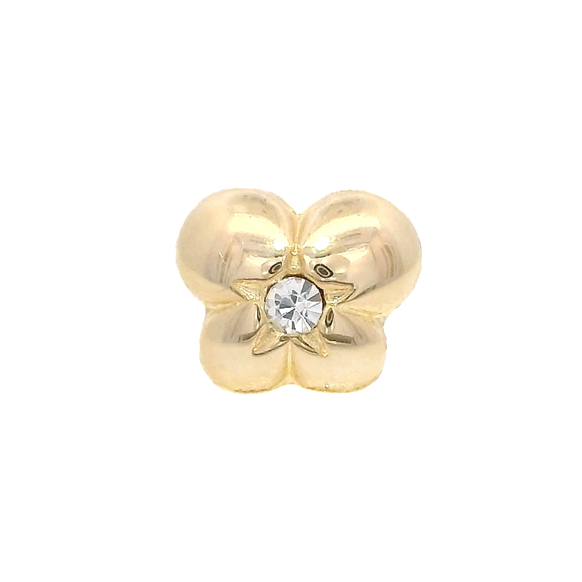 PIERCING BUTTERFLY WITH CRYSTAL IN 14KT YELLOW GOLD