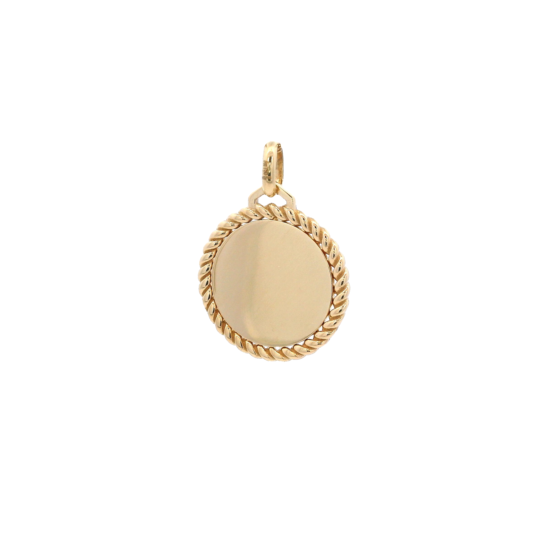 MEDAL WITH TEXTURED IN 18KT YELLOW GOLD