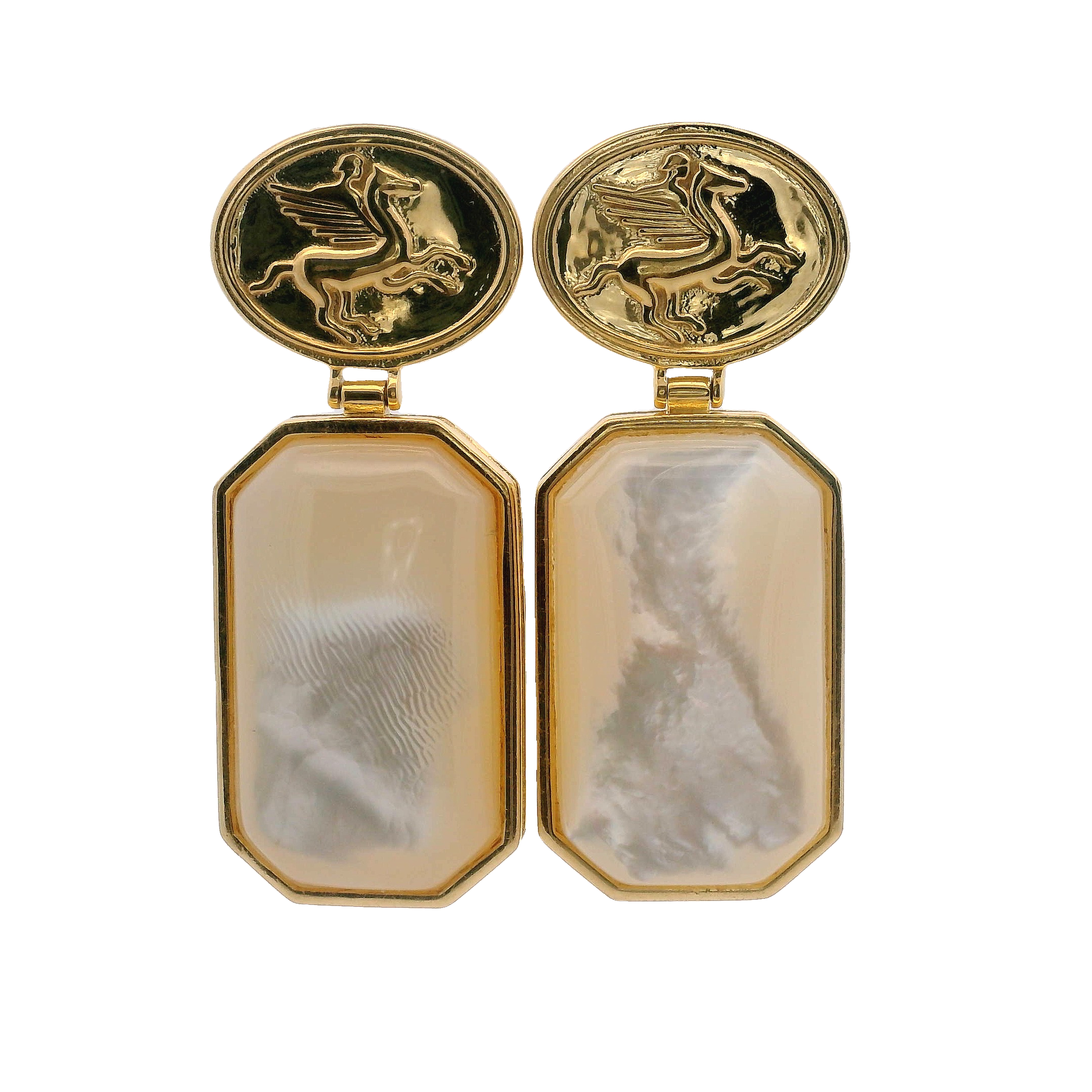 925GG PEGASO DROP RECTAGLE MOP EARRINGS