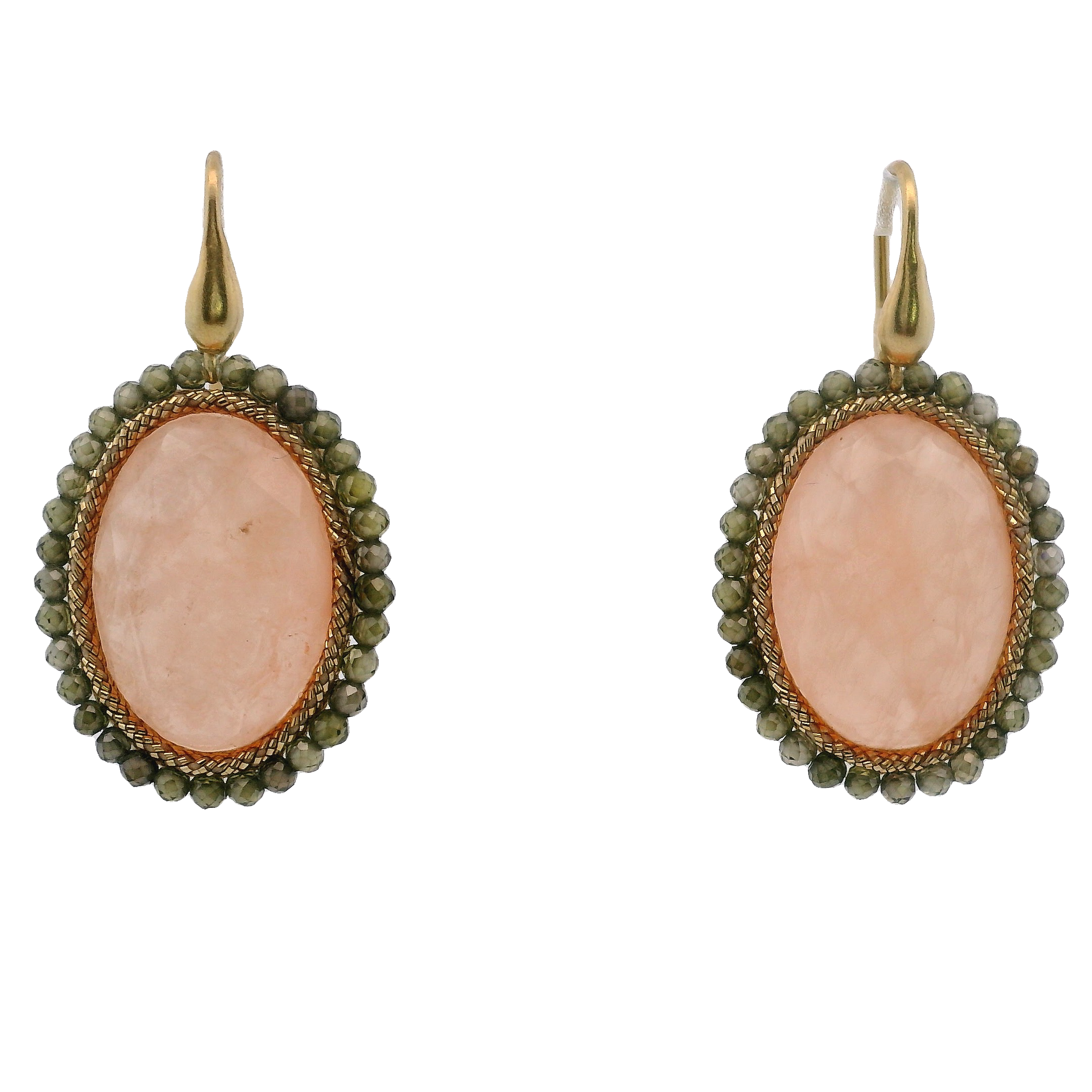 925GG FLAT SALMONE ZIRNI VERDE EARRINGS