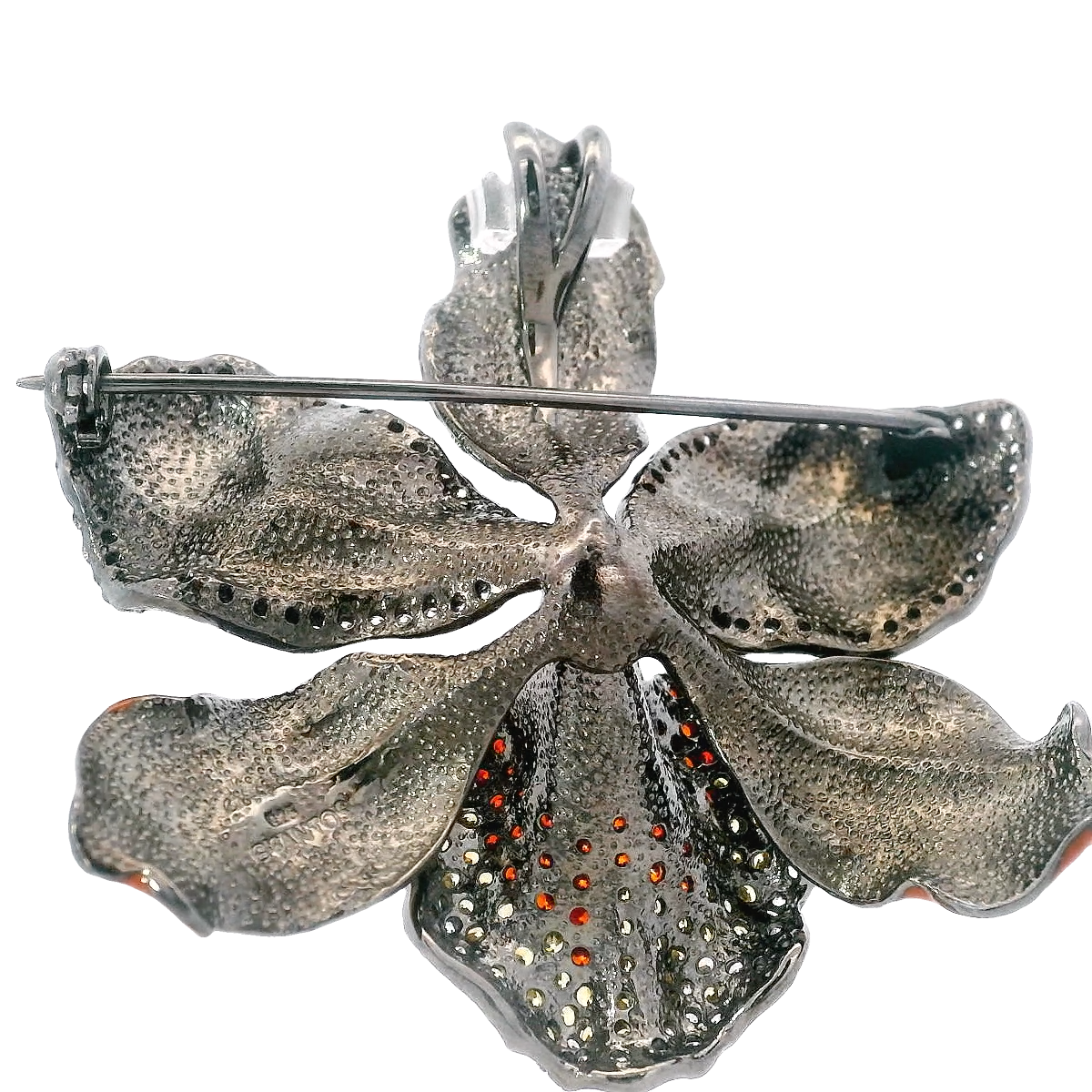 925SL BIG MAY FLOWER YELLOW AND BROWN BROOCH