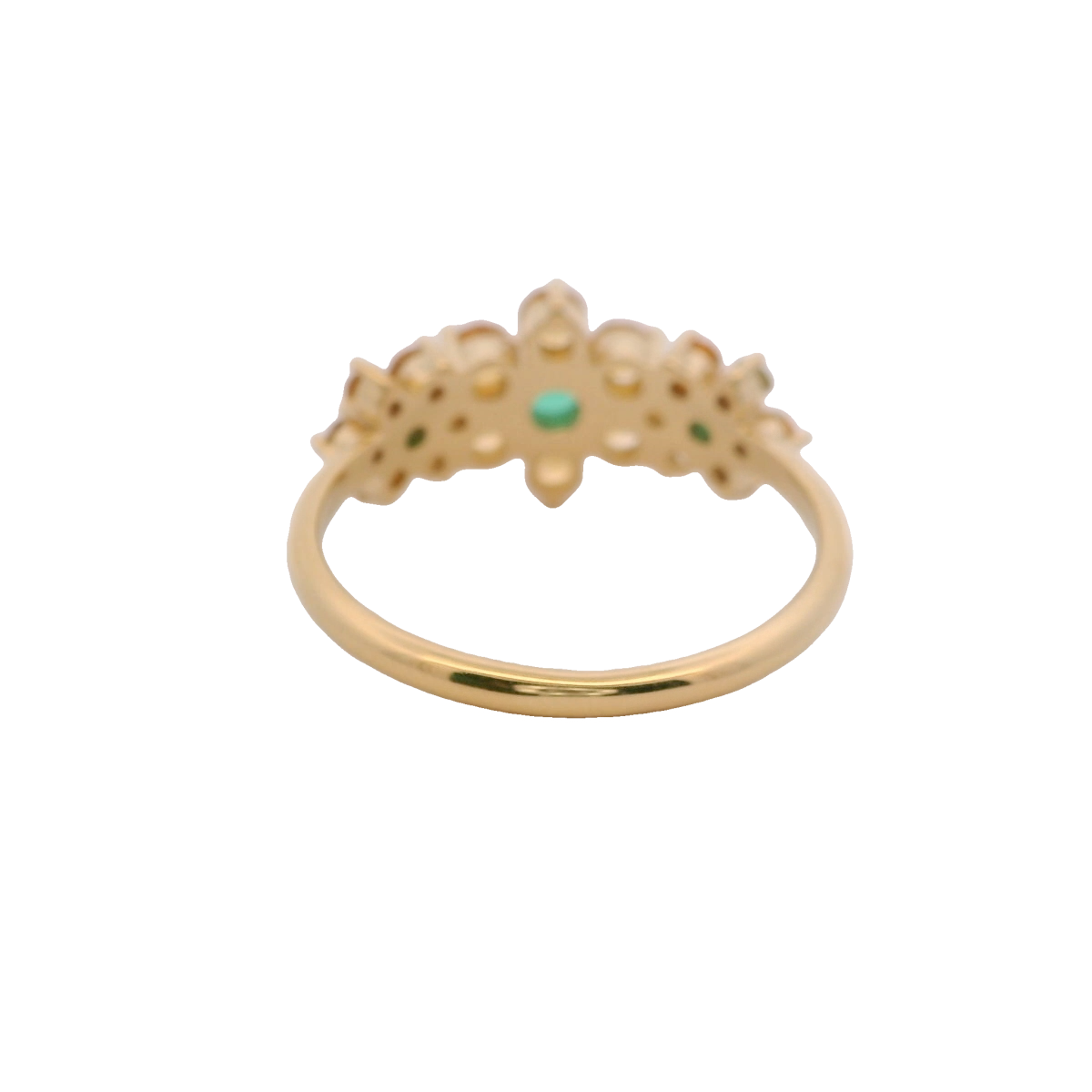 925YG TRIPLE FOWER CITRINER CENTER ONYX GREEN RING T6.5