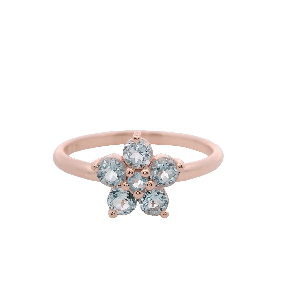 925RG FLOWER 9MM TOPAZ SKY BLUE CENTER TOPAZ BLUE RING T6.5