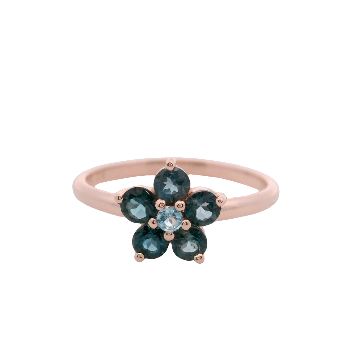 925RG FLOWER 9MM TOPAZ BLUE LONDON CENTER TOPAZ BLUE RING T6.5