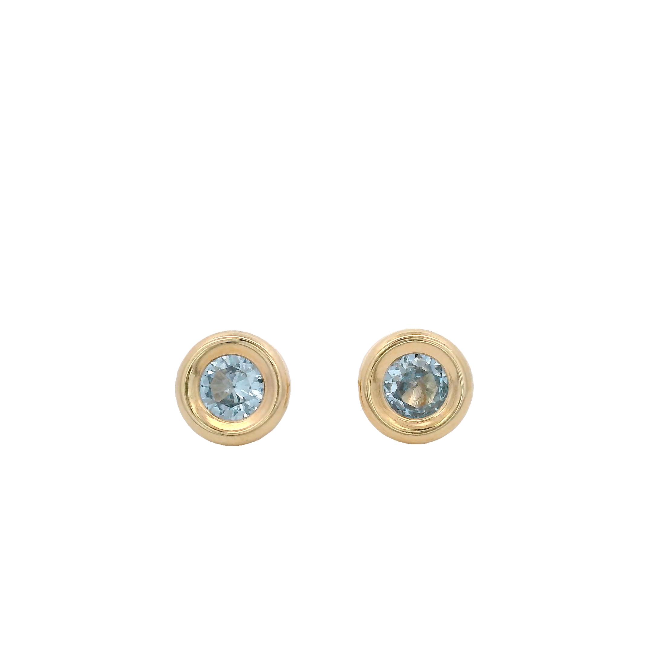 14KY BEZEL DICIEMBRE CZ TURQUESA EARRINGS