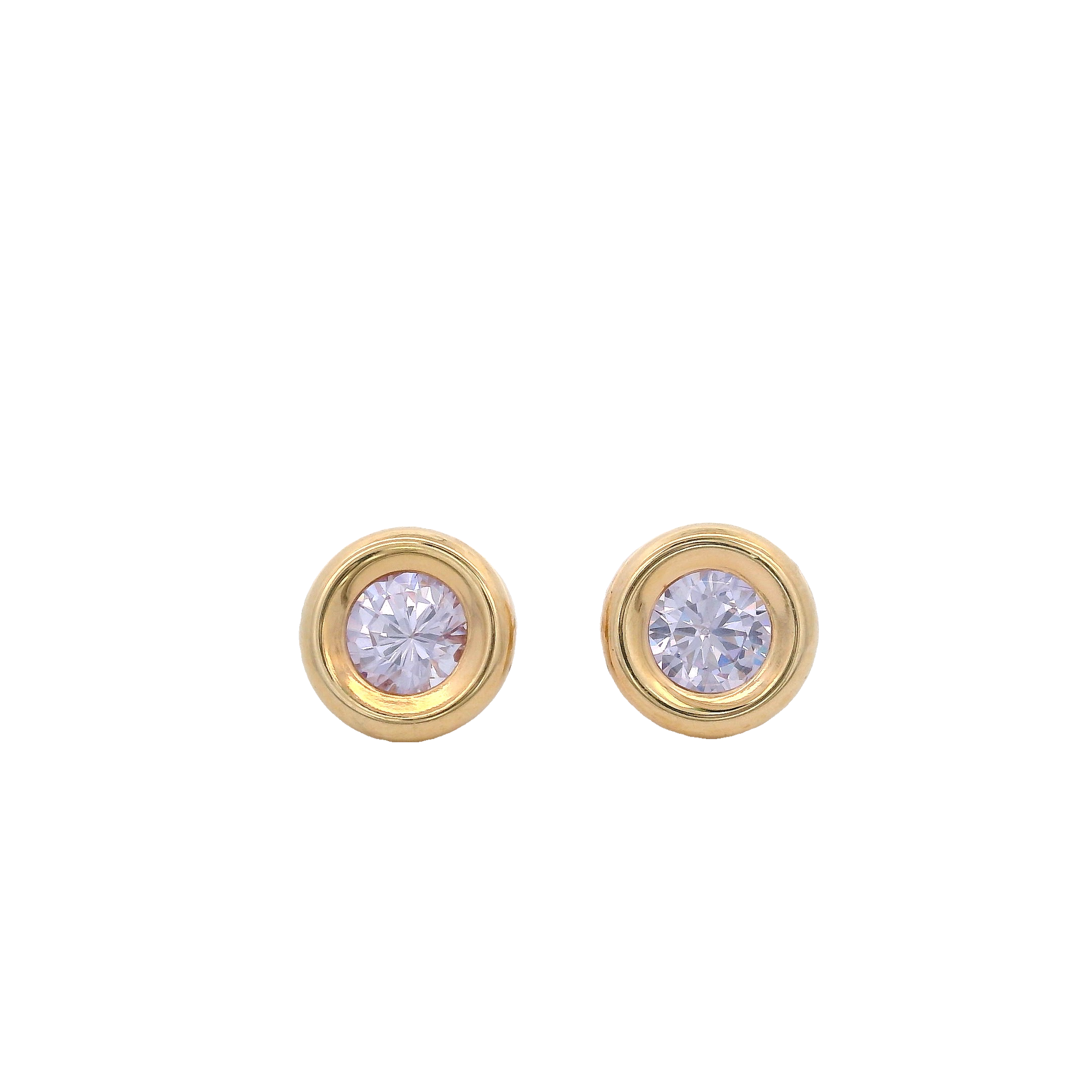 14KY BEZEL JUNIO CZ PURPLE EARRINGS