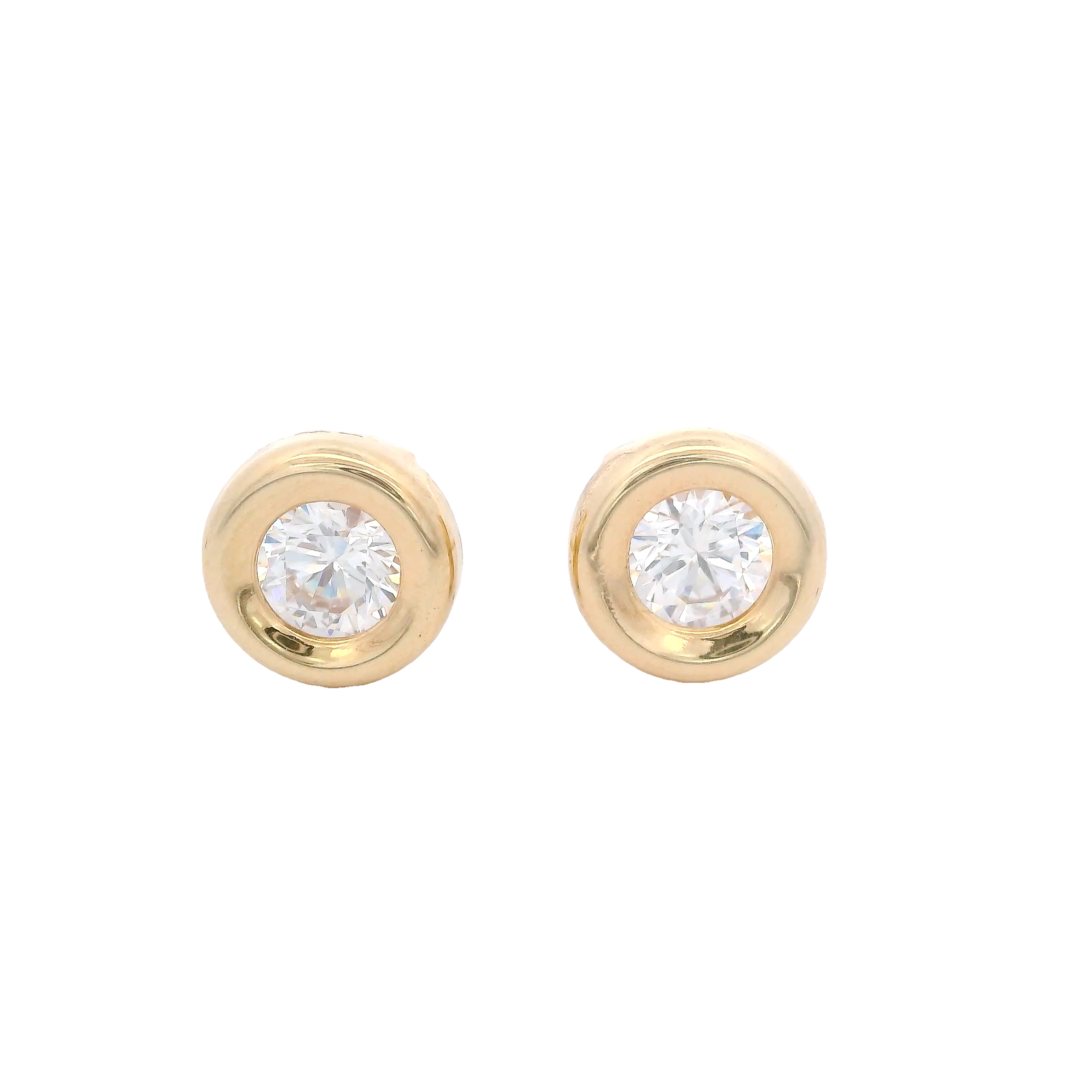 14KY BEZEL ABRIL CZ DIAMANTE EARRINGS