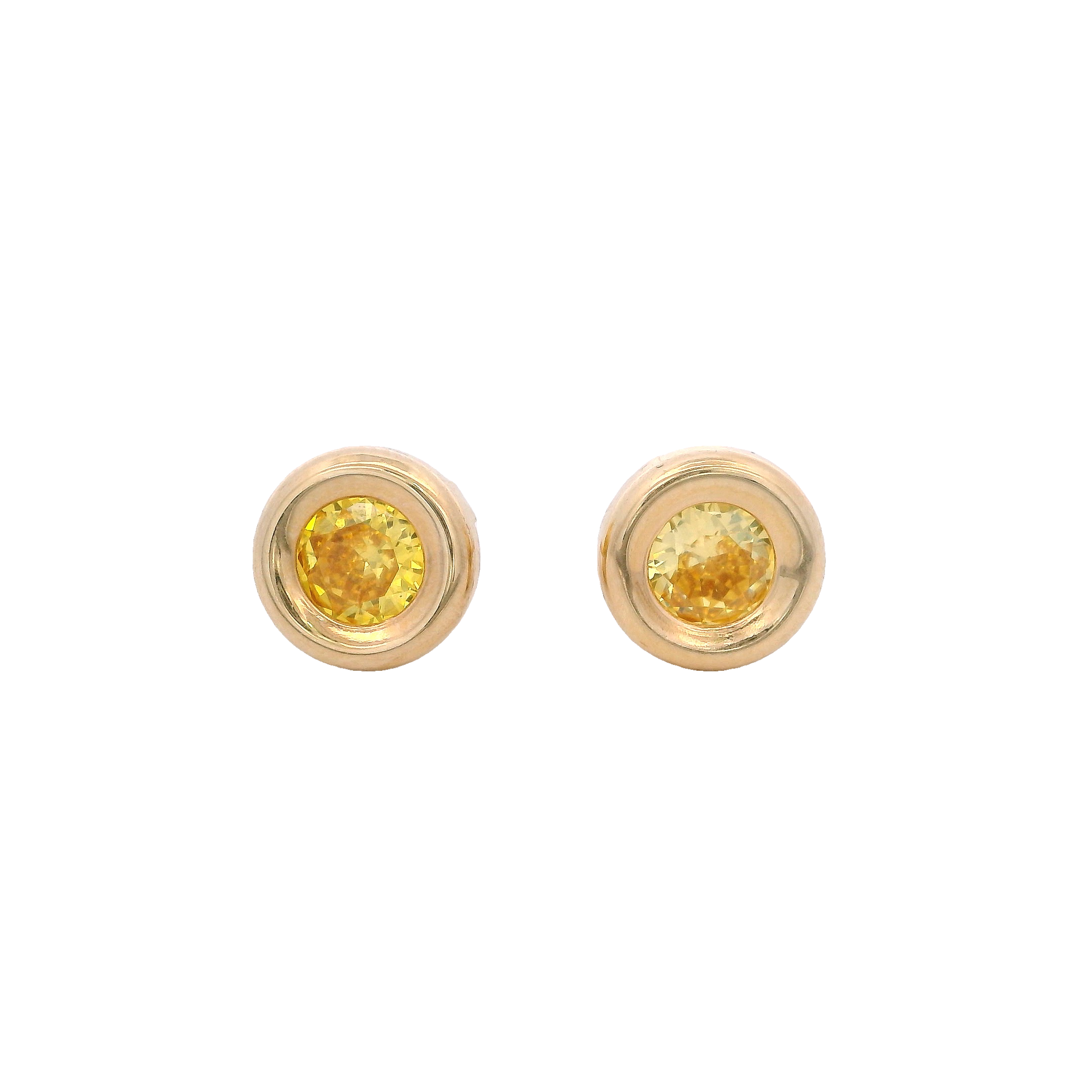 14KY BEZEL NOVIEMBRE CZ CITRINA EARRINGS