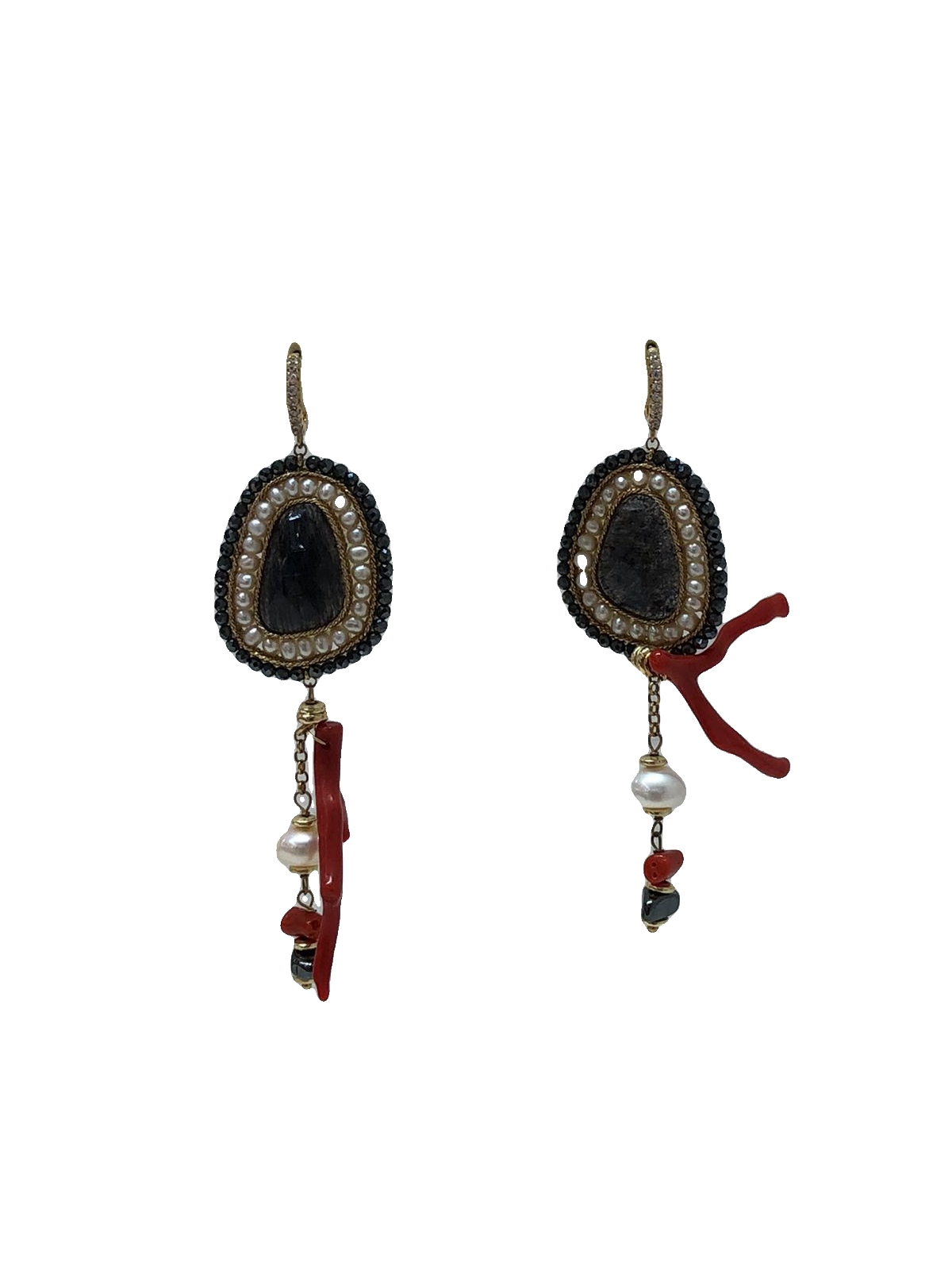 925GG FLAT CALLO E PERLE EARRINGS
