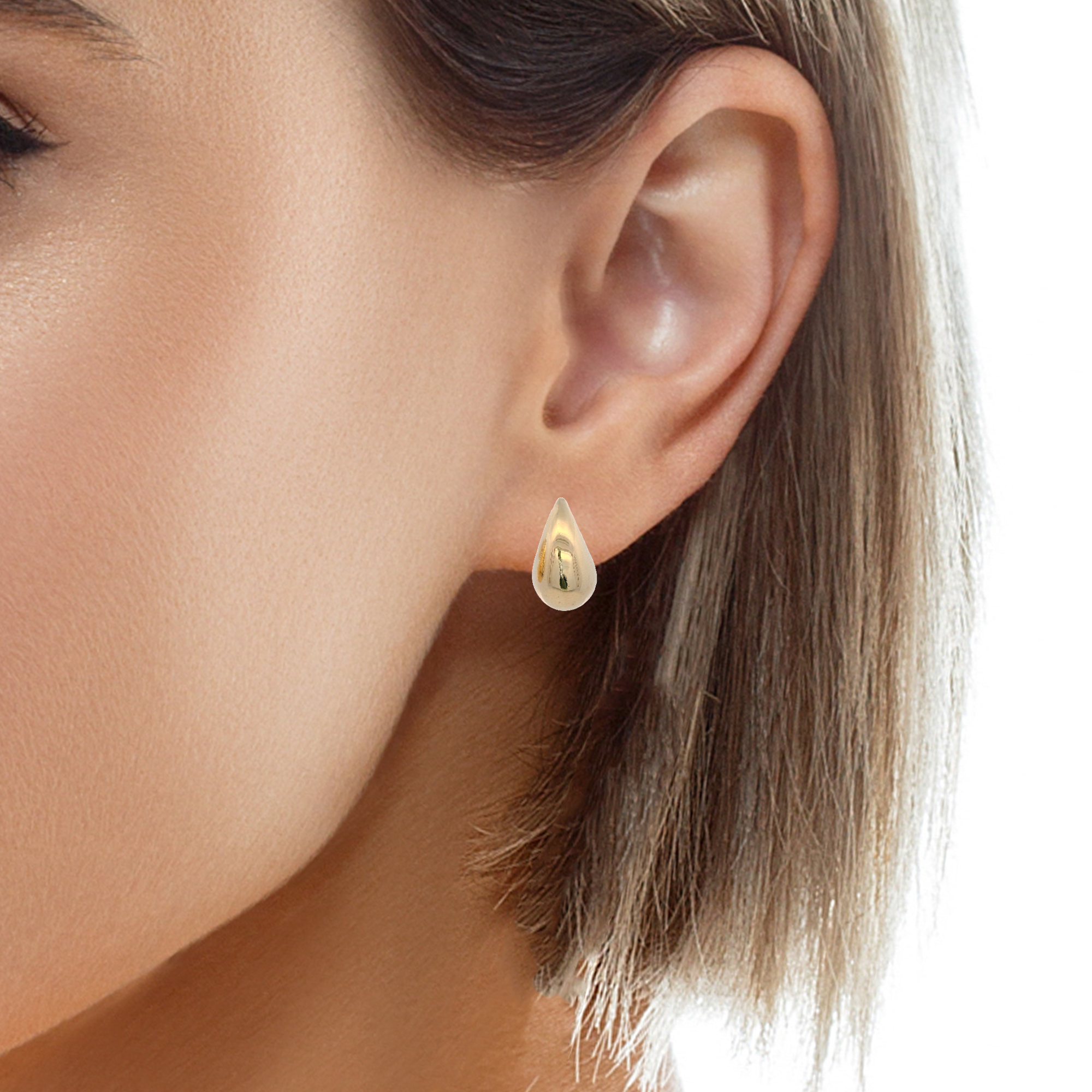14KY DROP SMOOTH 17MM EARRINGS