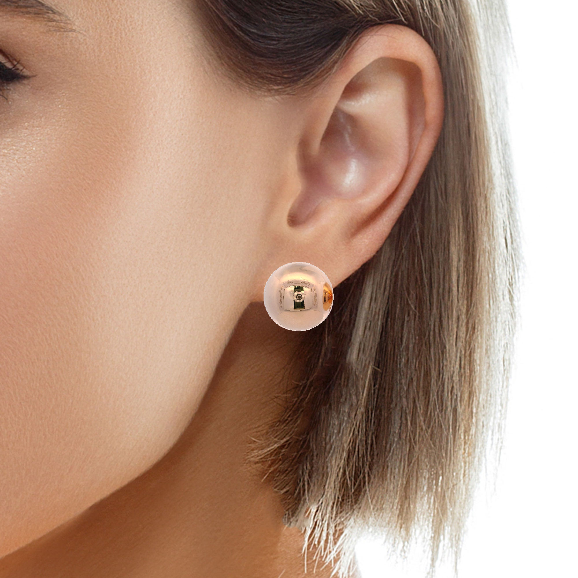 14KR DOME CIRCLE SMOOTH 16MM EARRINGS